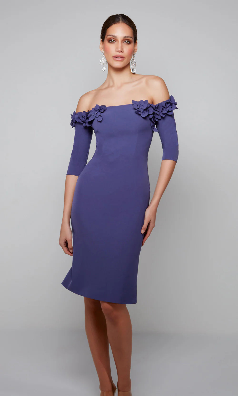 3D Flower Off Shoulder Dress