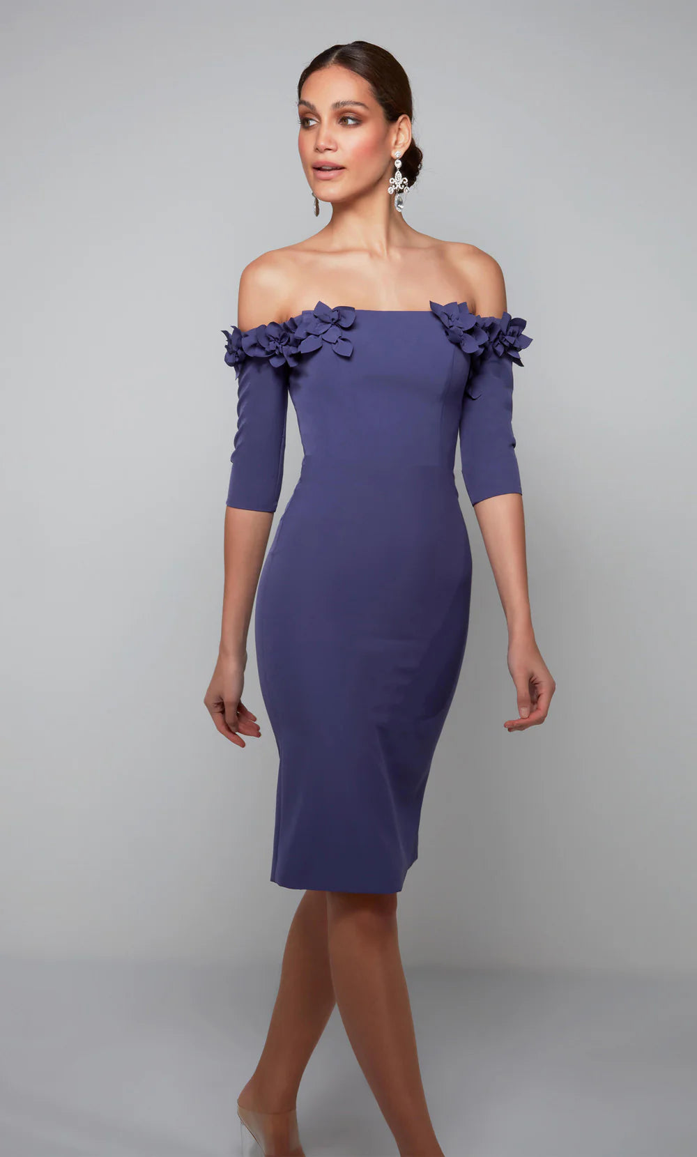 3D Flower Off Shoulder Dress