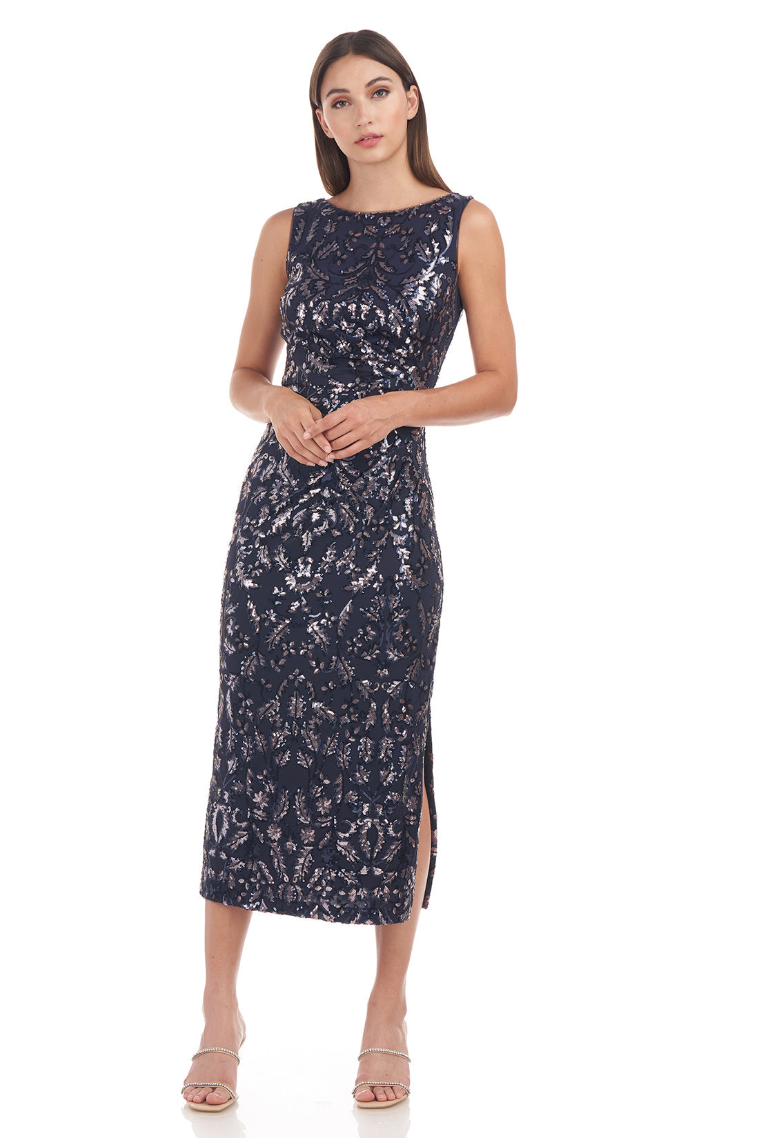 Annie Draped Tea Length Dress