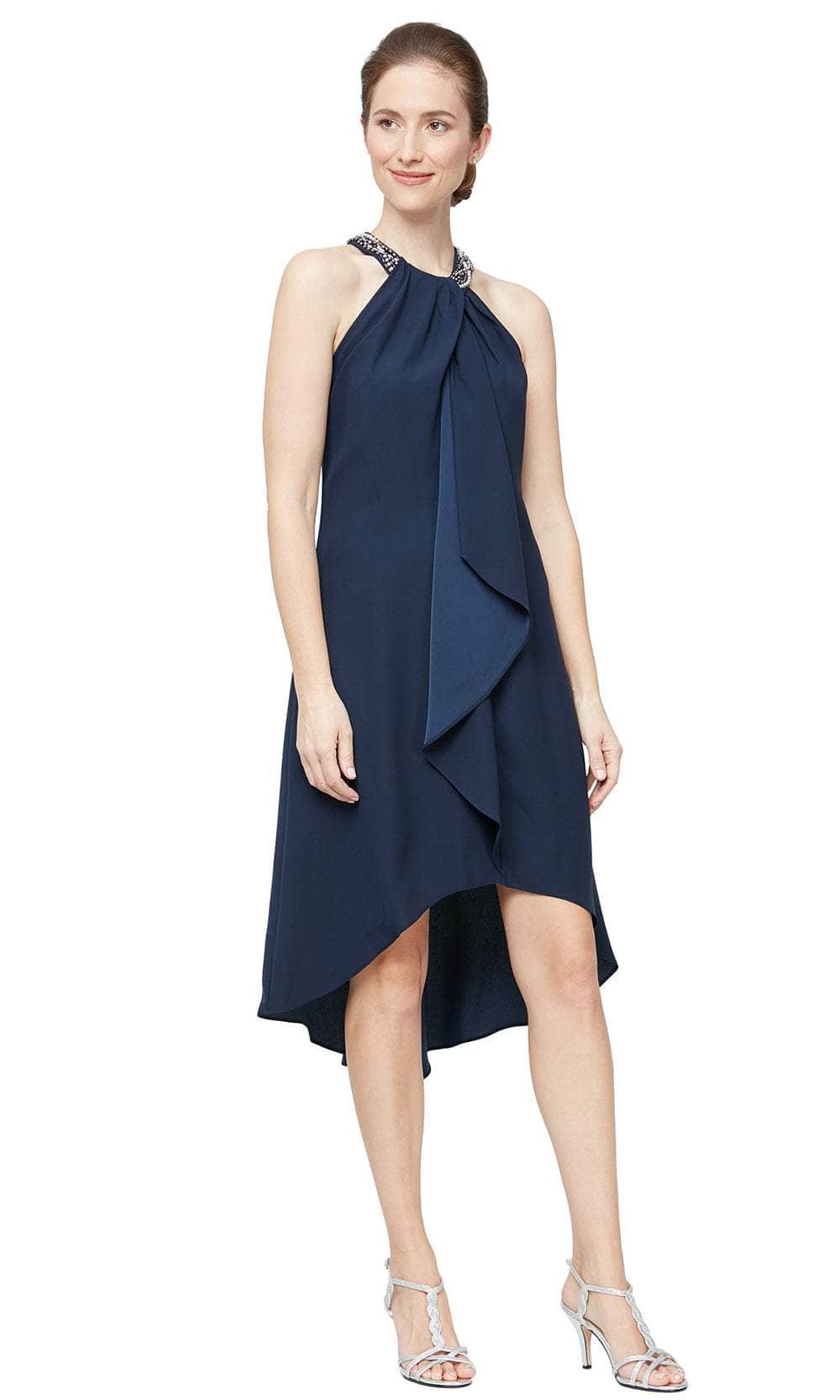Beaded Halter High-Low Swing Dress Beaded Halter High-Low Swing Dress