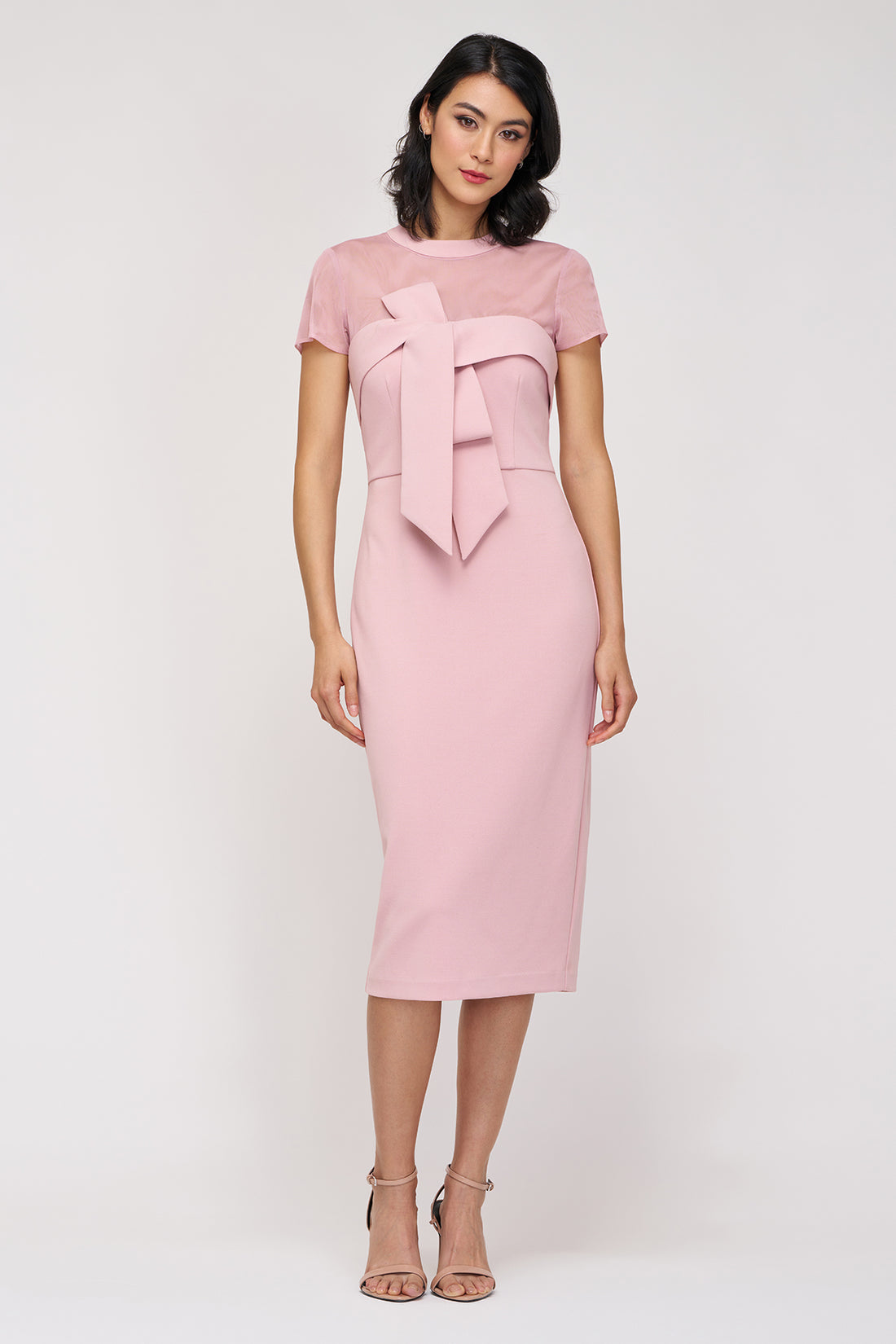 Blush Roselle Bow Cocktail Dress