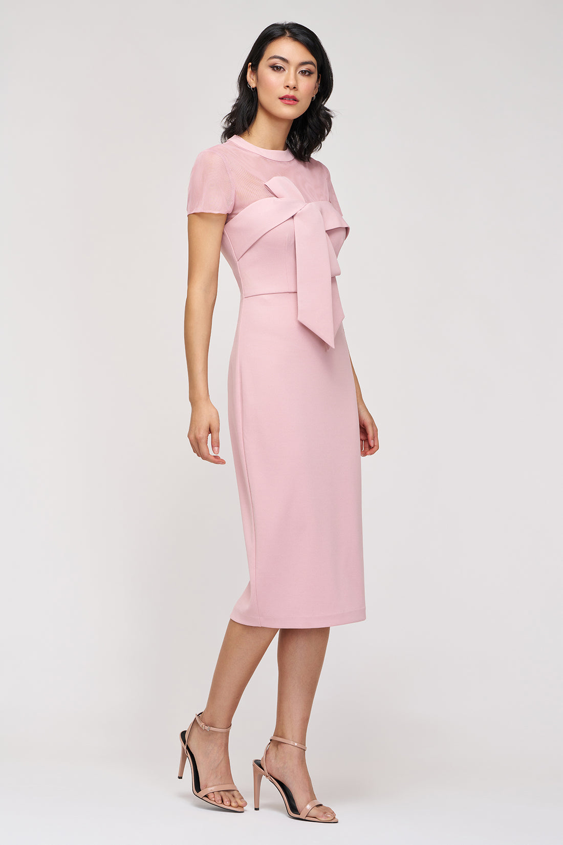 Blush Roselle Bow Cocktail Dress
