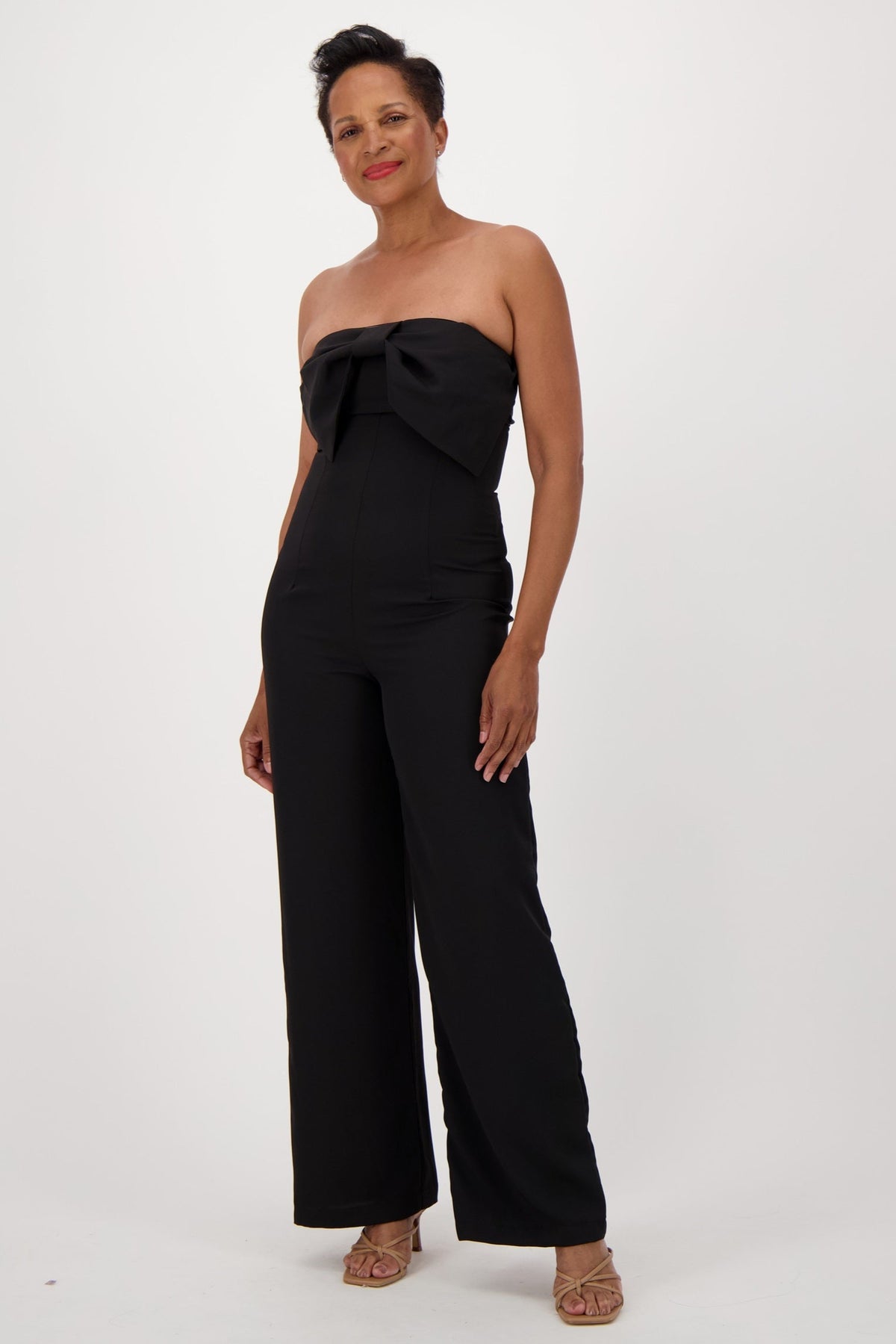 Bow Front Strapless Jumpsuit