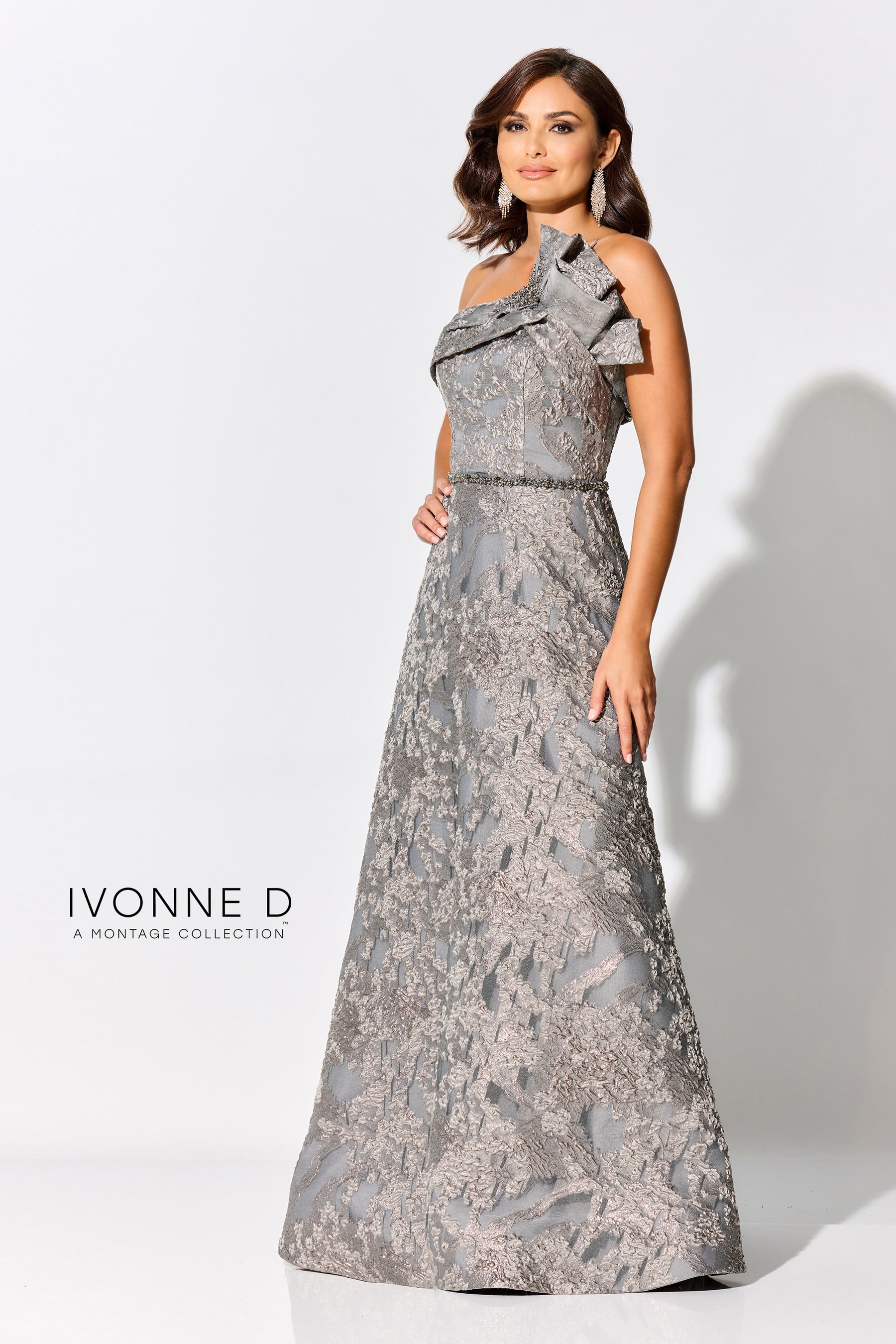 Brocade Organza A-Line Gown