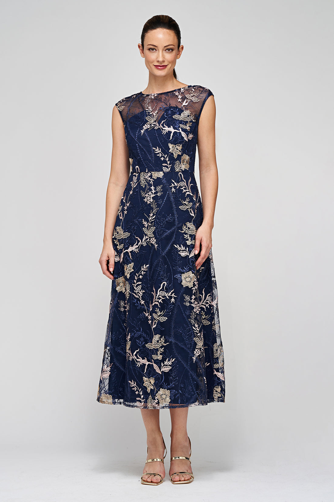 Brynn A Line Tea Length Dress Lizzy s by Cathy Allan