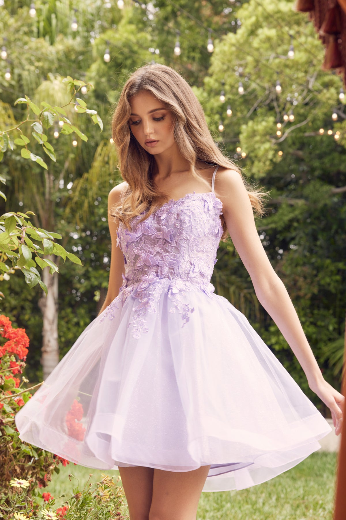 Butterfly Embellished Strappy Back Dress