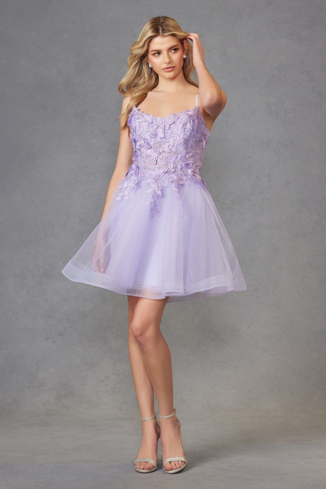 Butterfly Embellished Strappy Back Dress