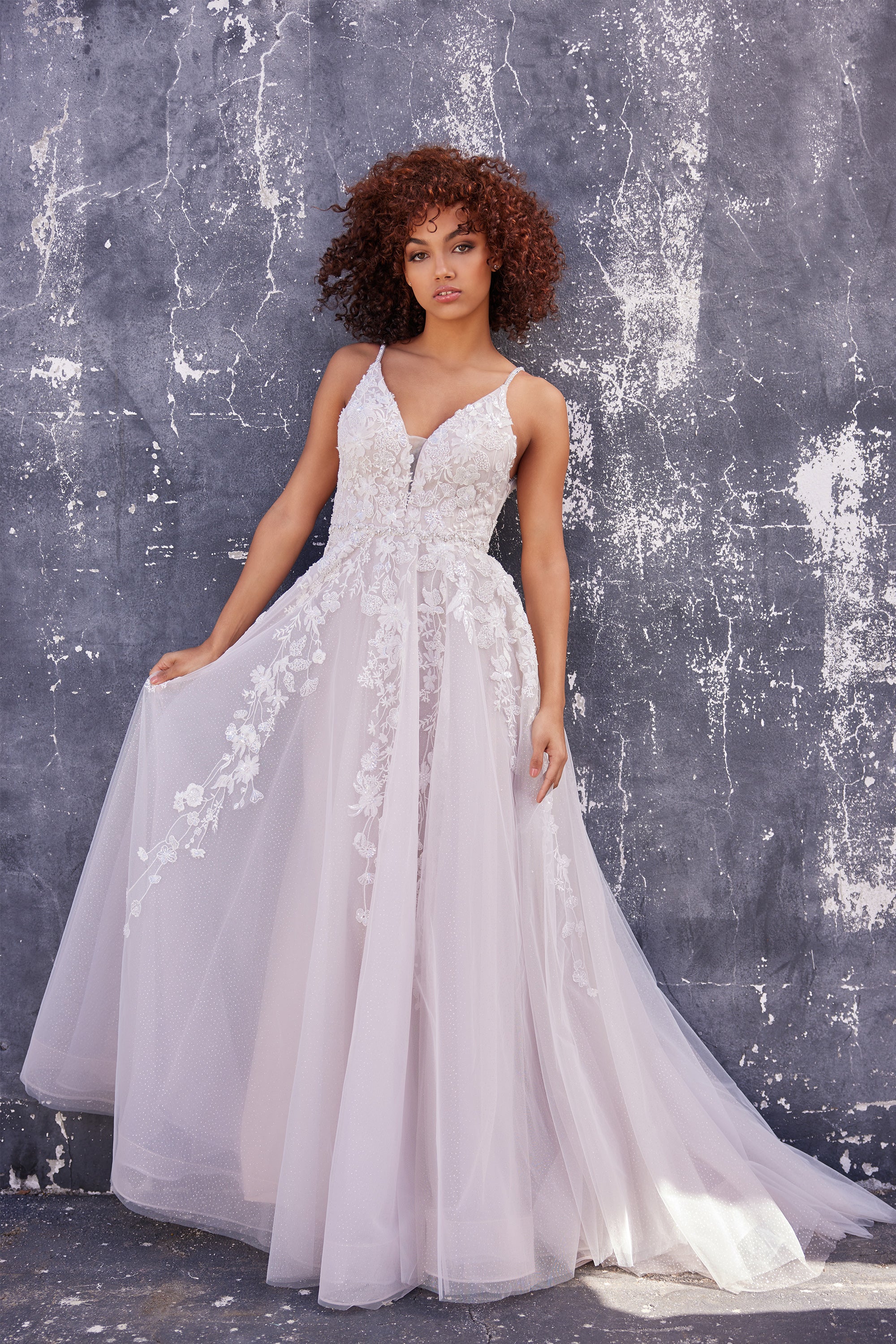 Cascading Embroidered Flower Gown | Lizzy's by Cathy Allan