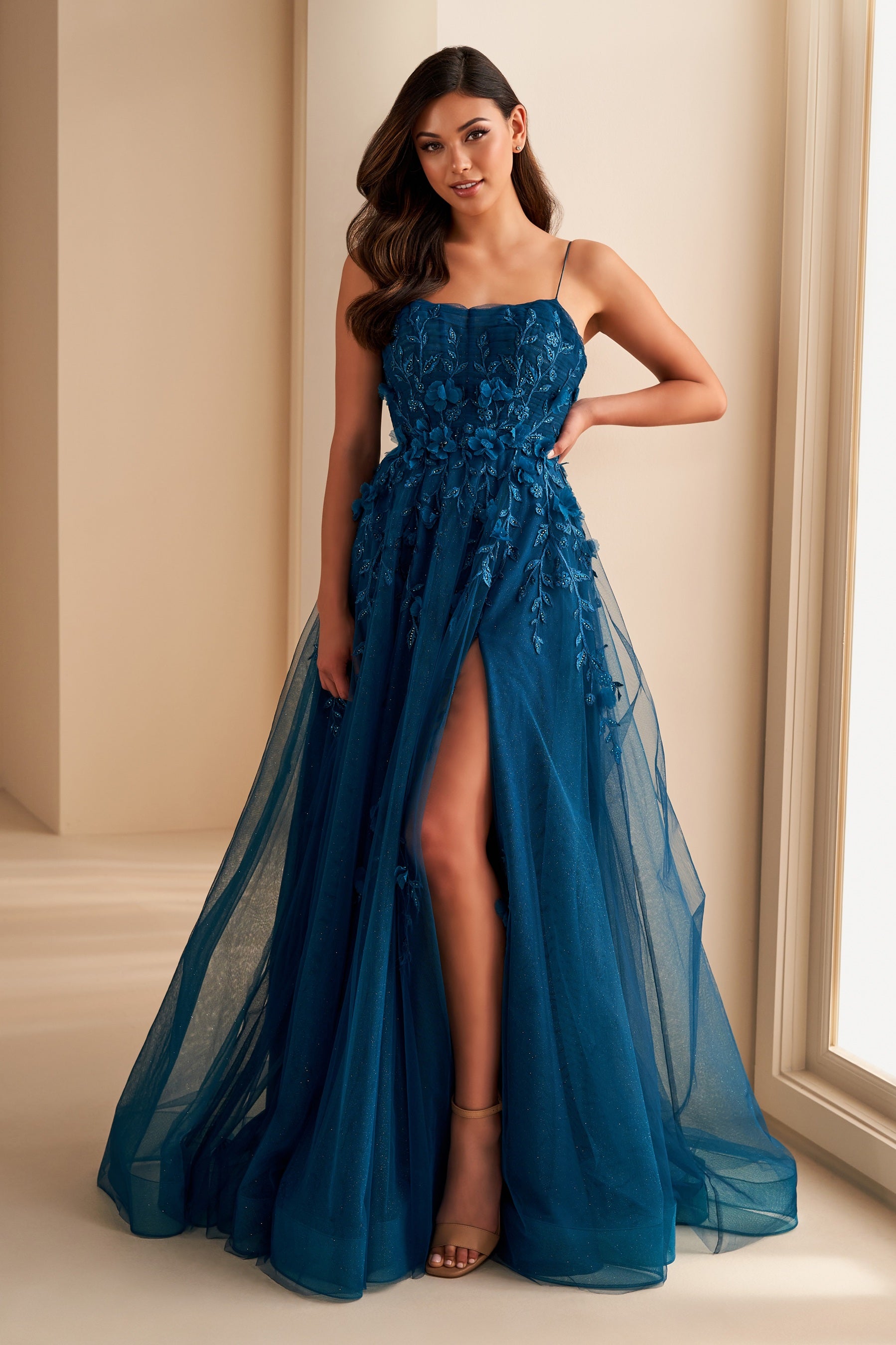 princess polly baby blue dress Navy Blue Evening Dress Sexy Formal Dress Sexy Side Slit Prom Dress with  Slit MA075