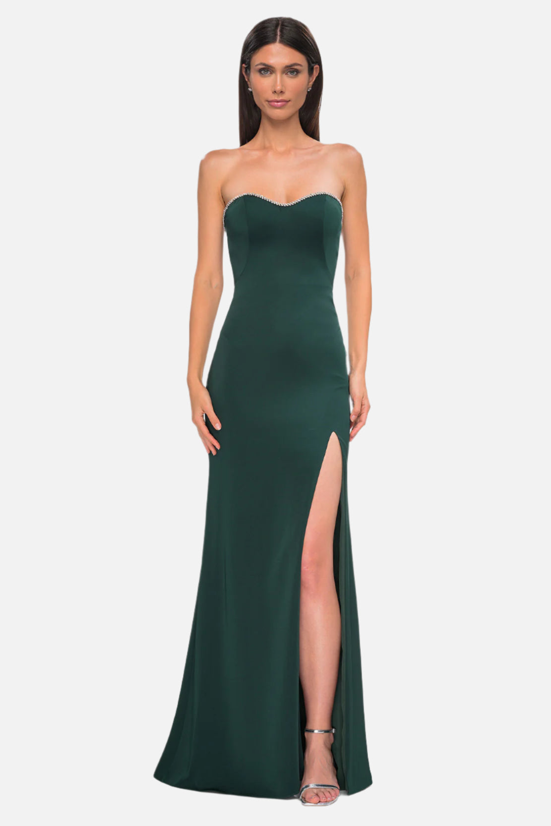 Chic Rhinestone Accent Sweetheart Gown
