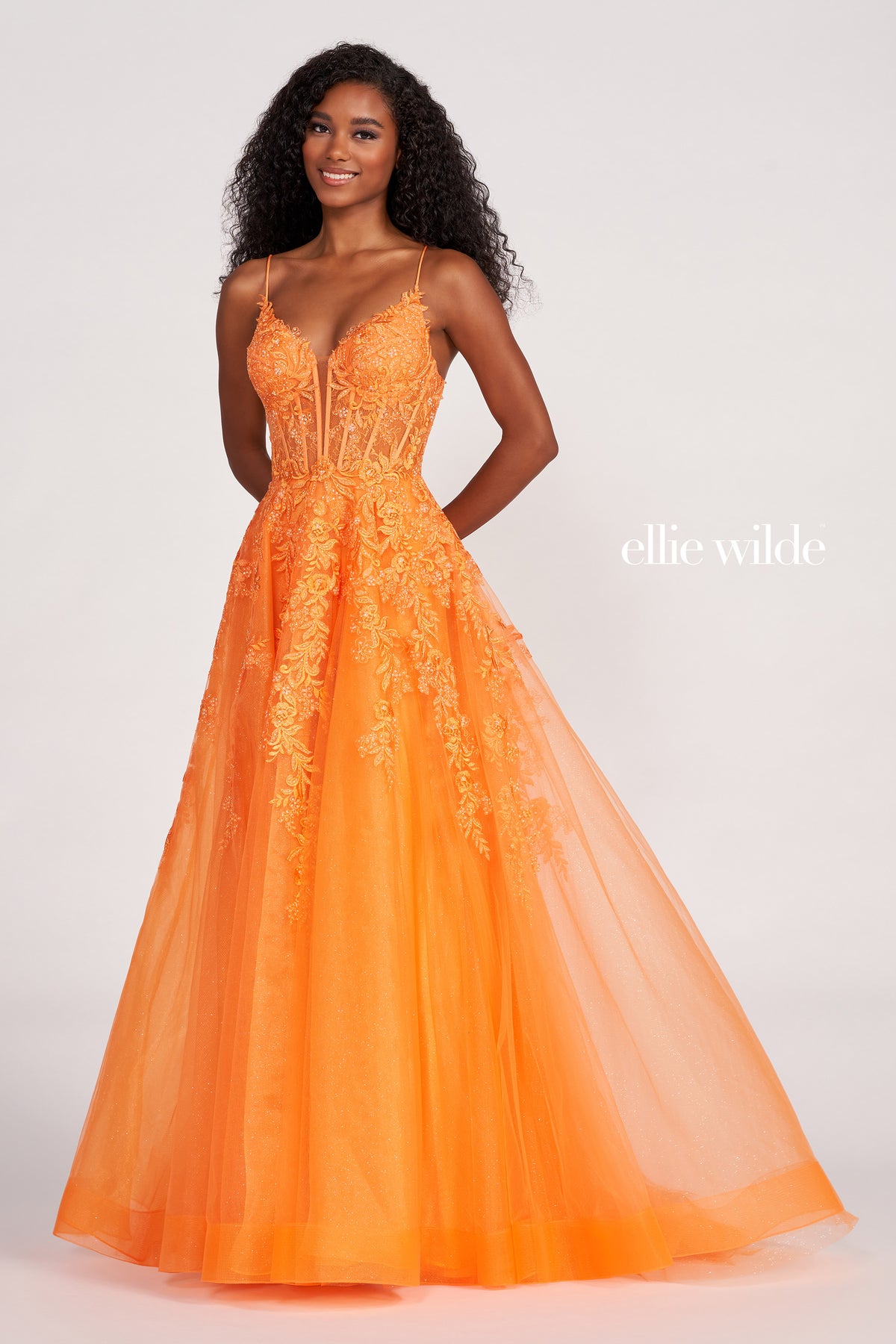 Corset Back Glitter Tulle Ballgown
