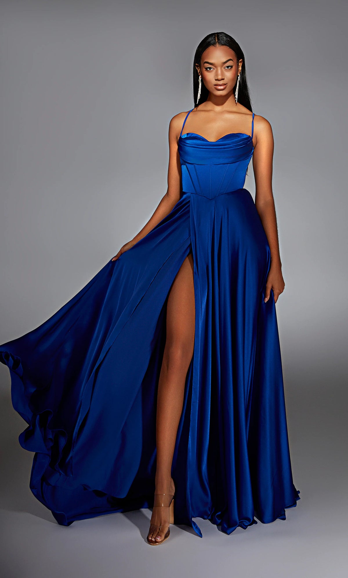 Draped Front Sweetheart Corset Gown