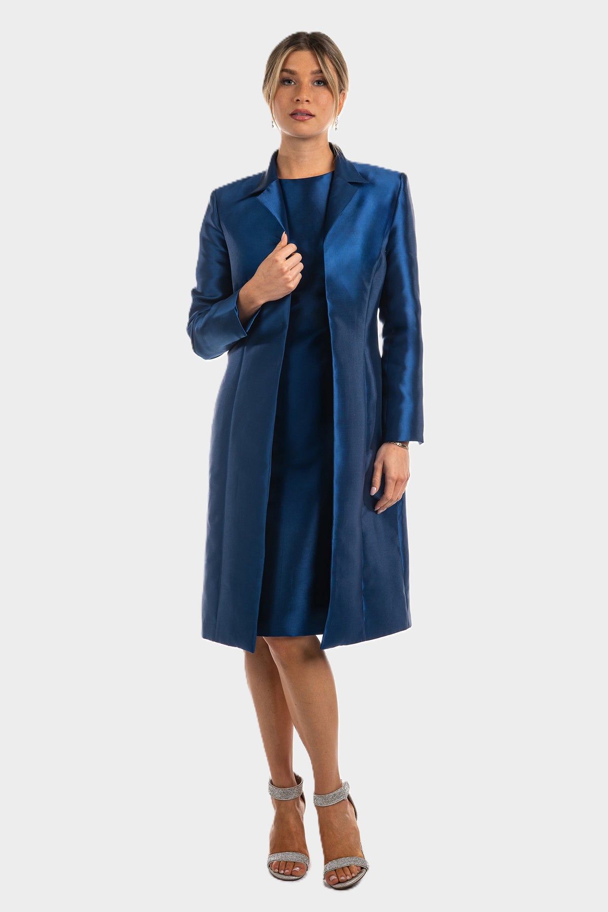 Elegant Mikado Shift Dress With Jacket