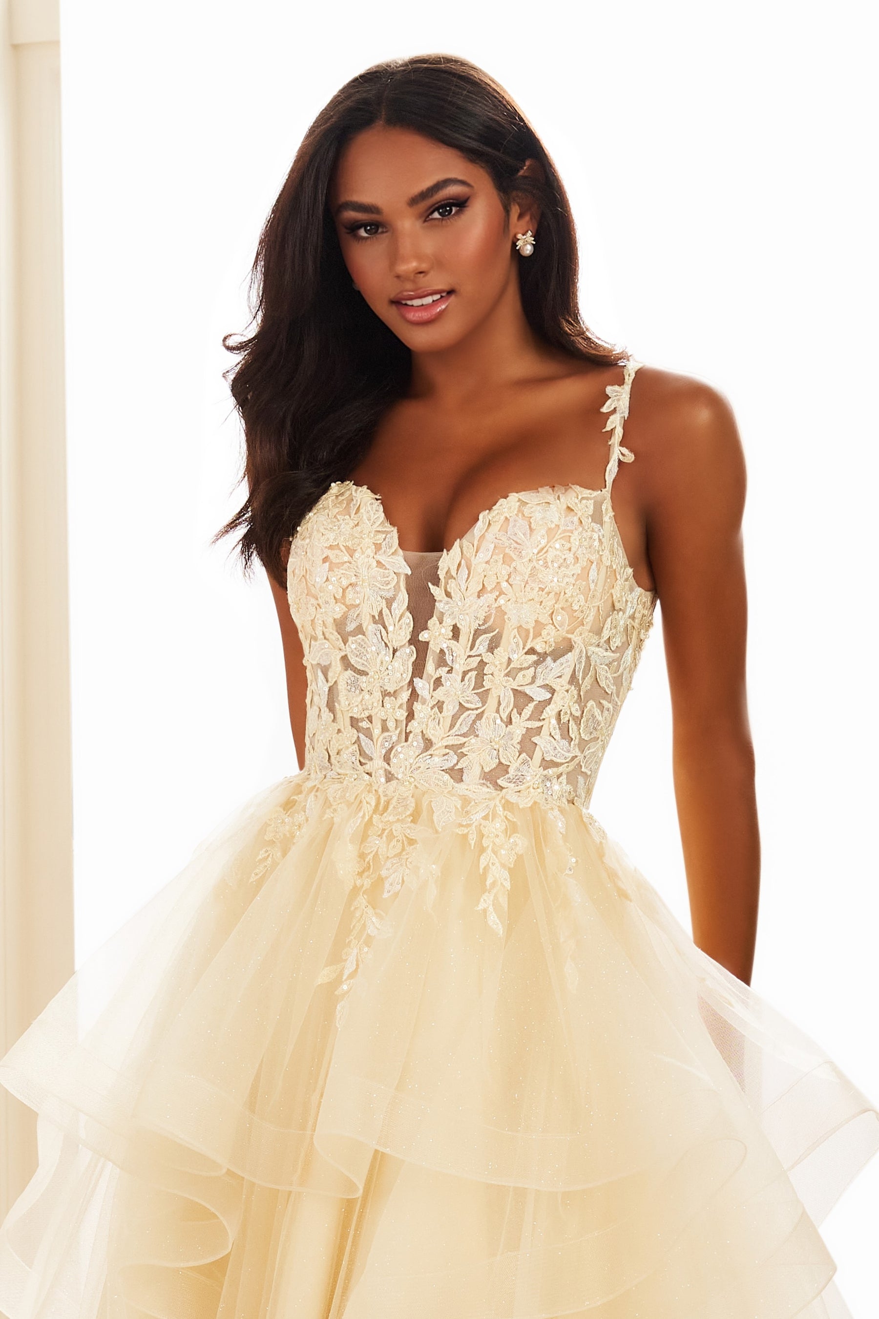 Floral Embellished Fairytale Layered Gown