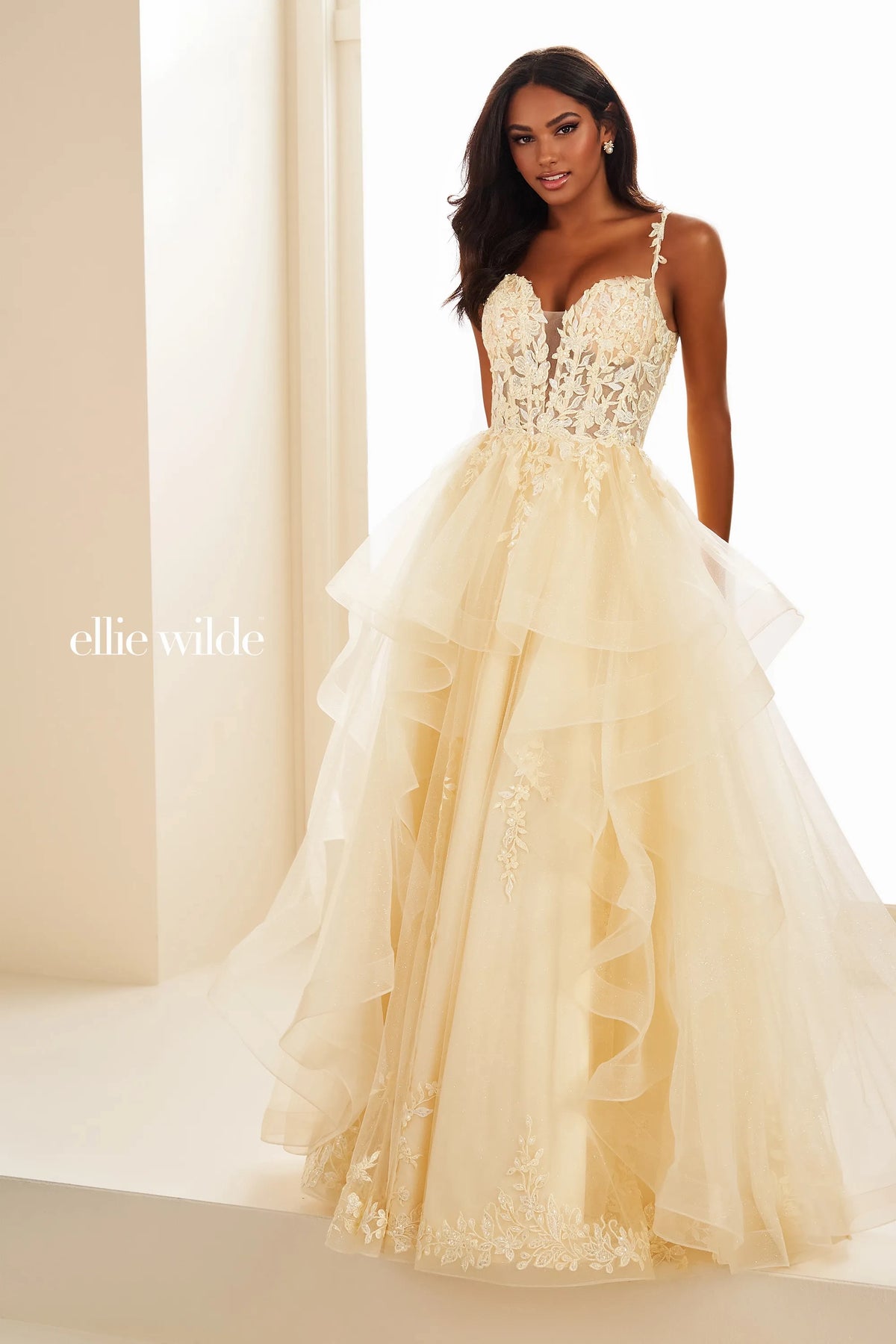 Floral Embellished Fairytale Layered Gown