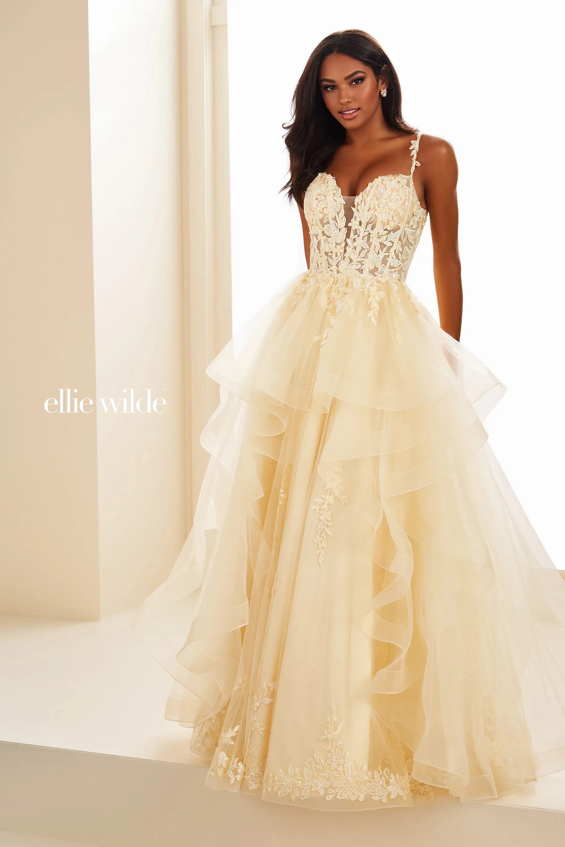 Floral Embellished Fairytale Layered Gown