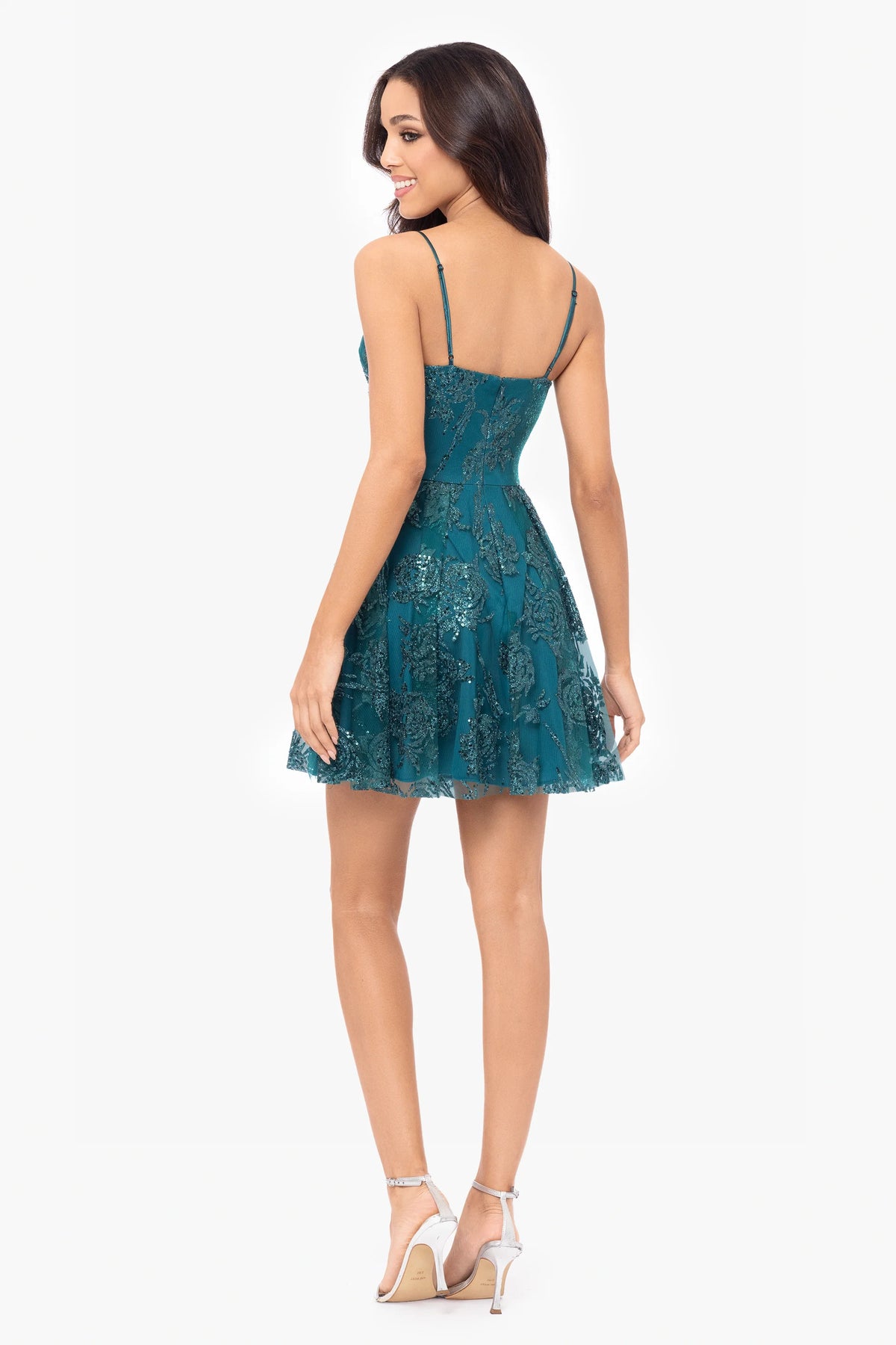 Galaxy Glitter Keyhole Short Dress