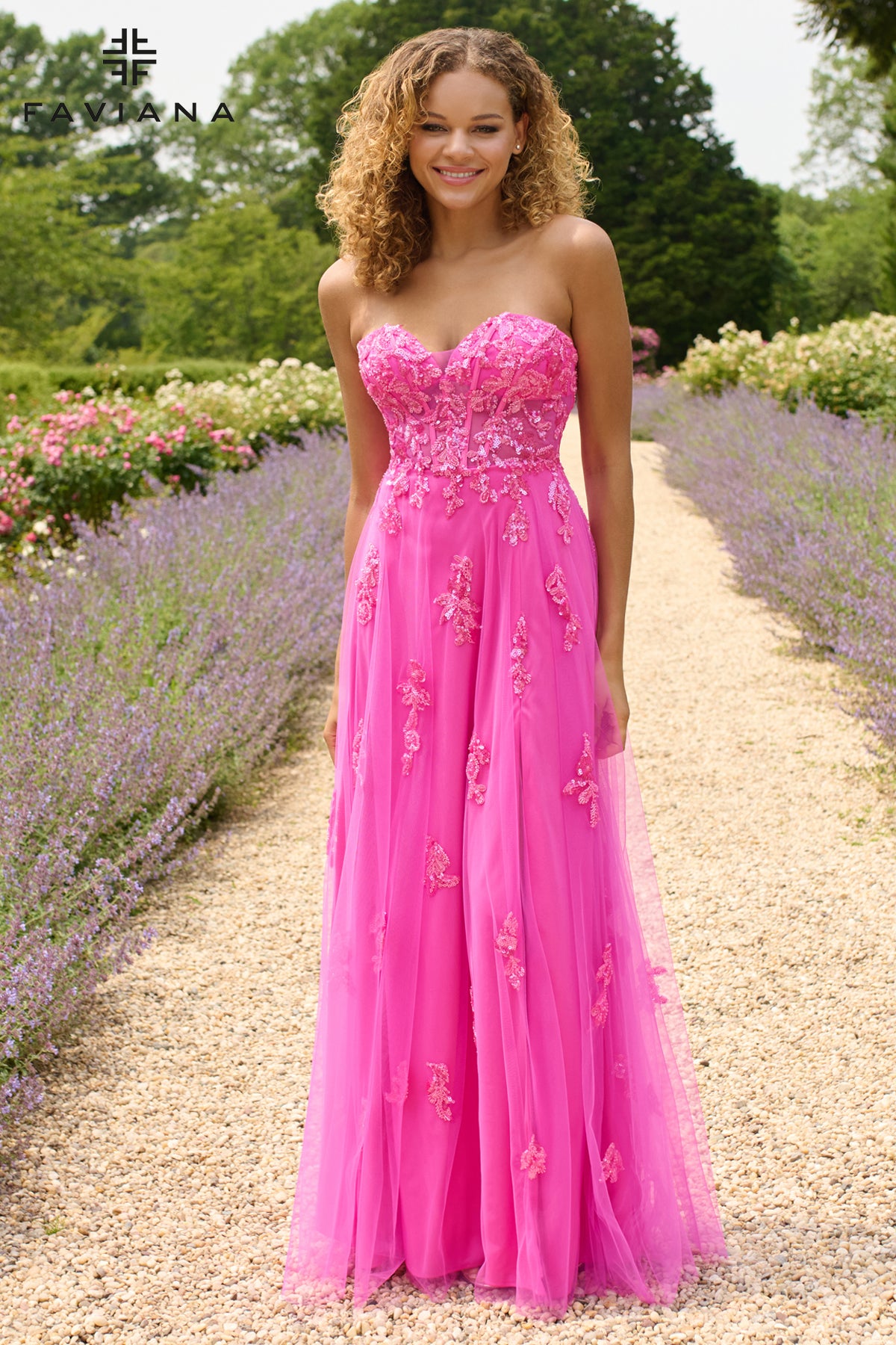 Glamorous Strapless Beaded Corset Gown