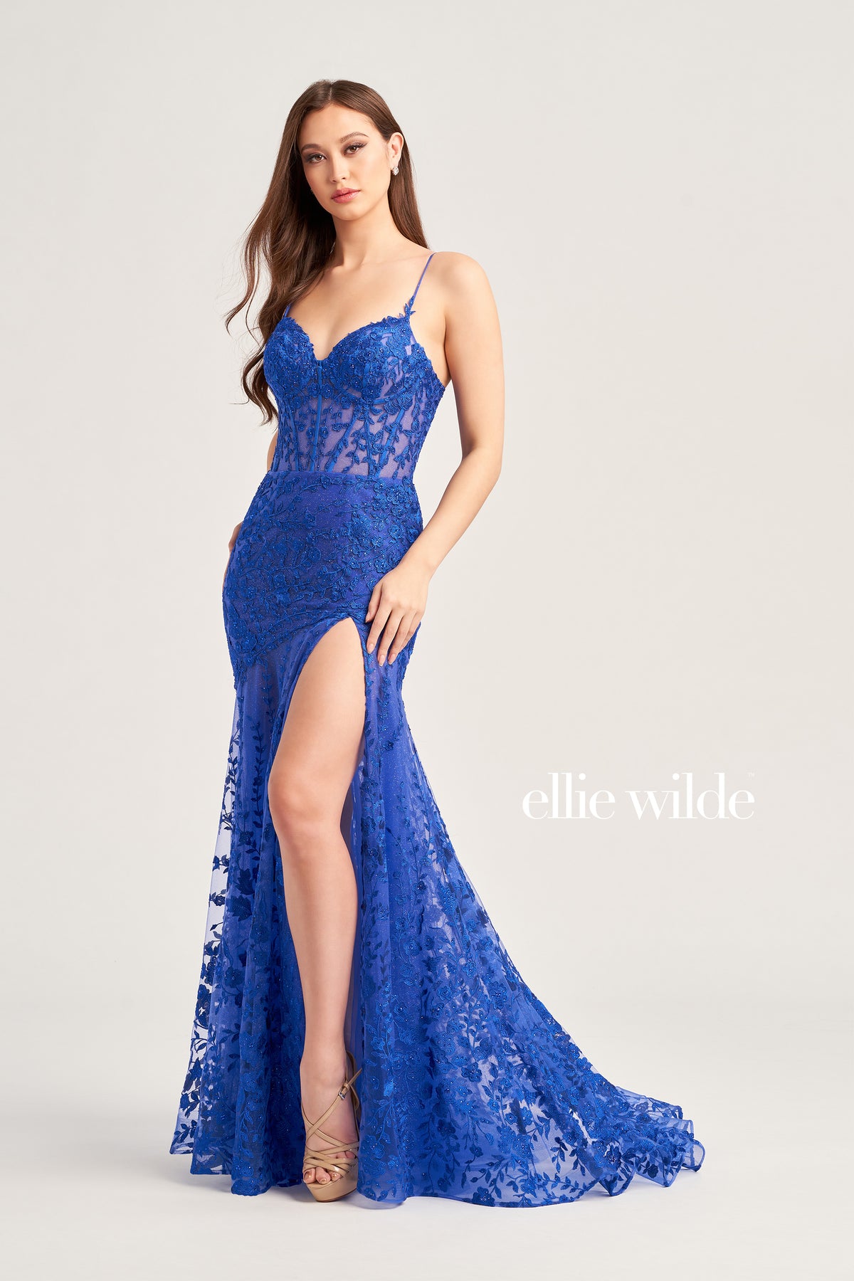 Illusion Corset Bodice and Skirt Mermaid Gown