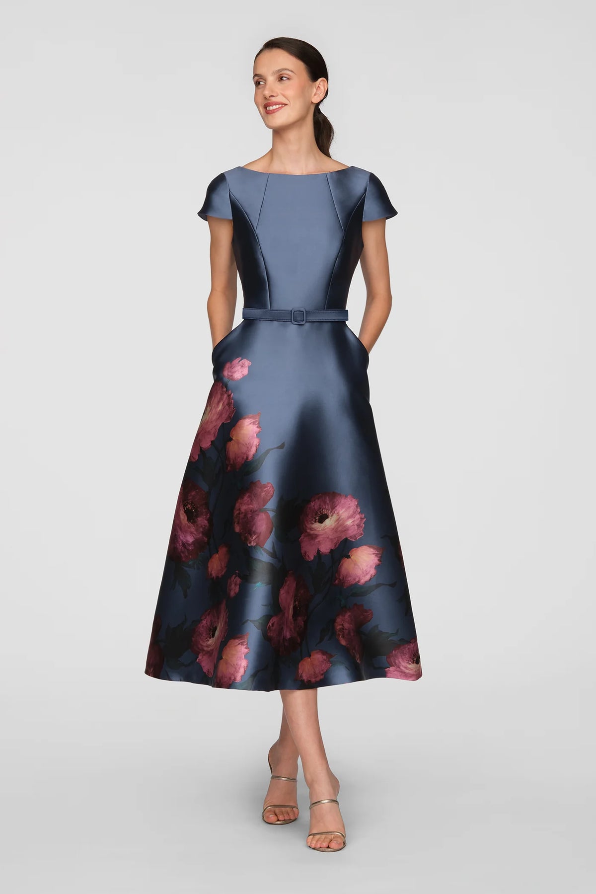 Ina Chambray Multi Tea Length Dress