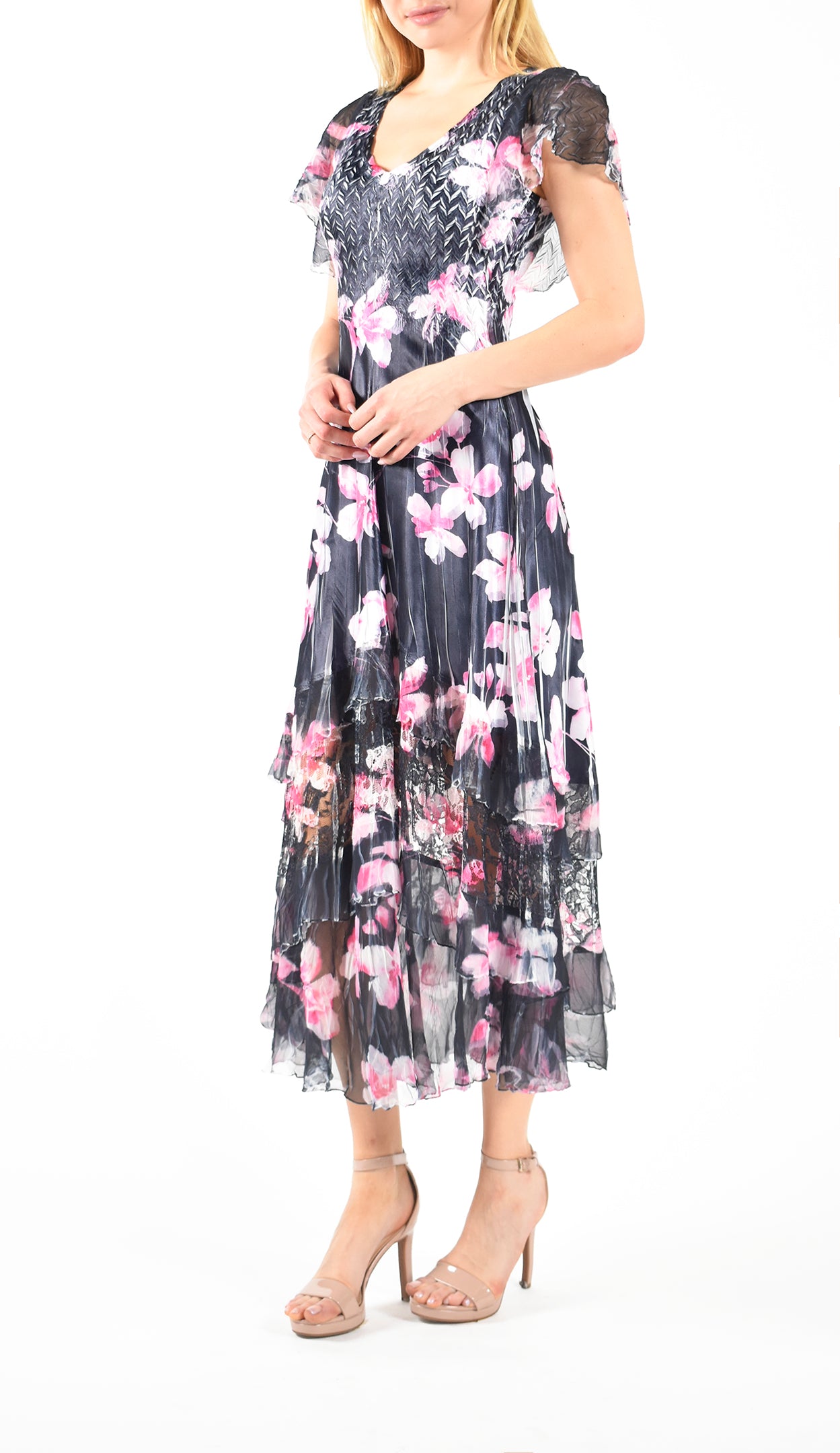 Ina Flower Flutter Sleeve Dress