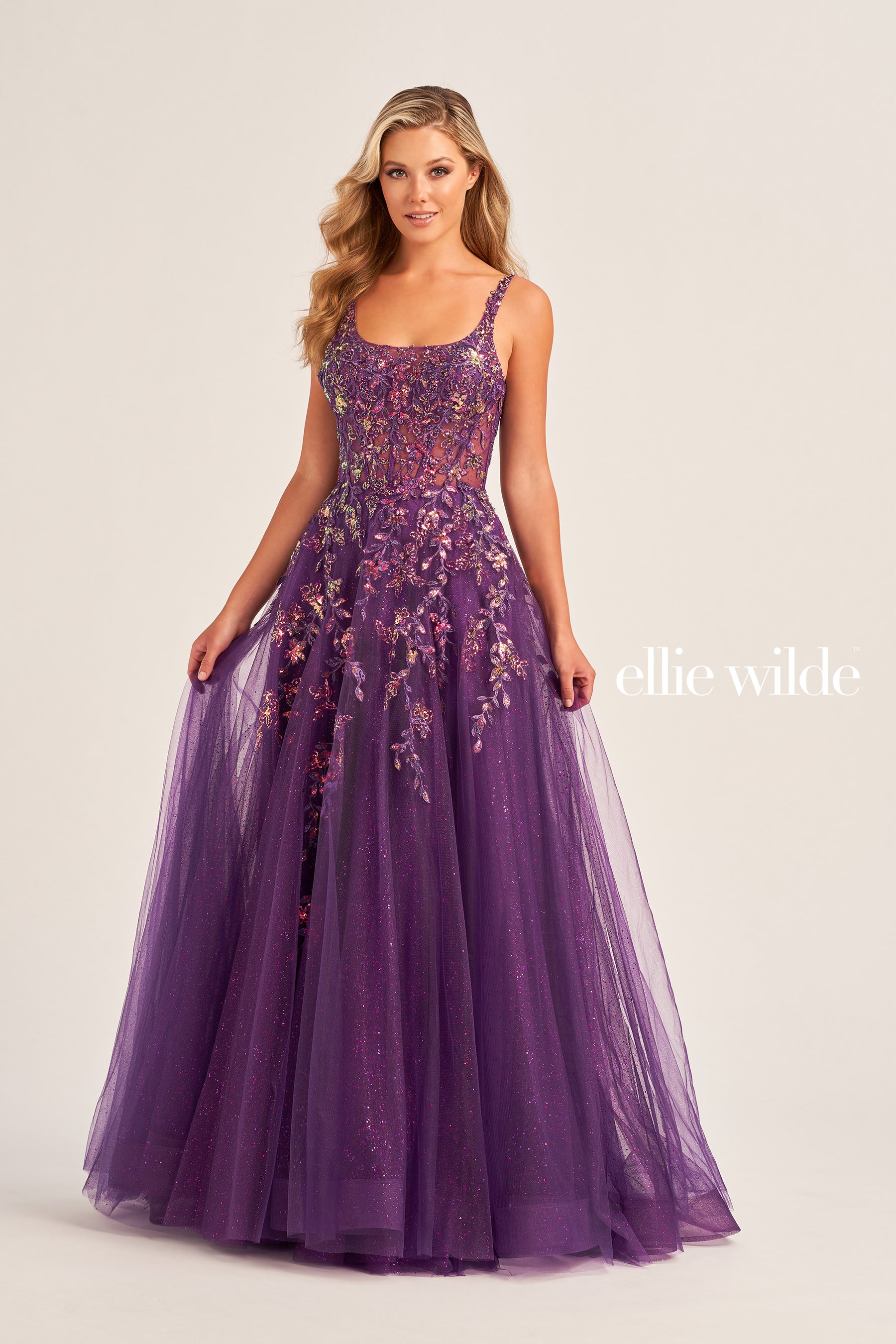 Iridescent Sequin Glitter Tulle Ballgown