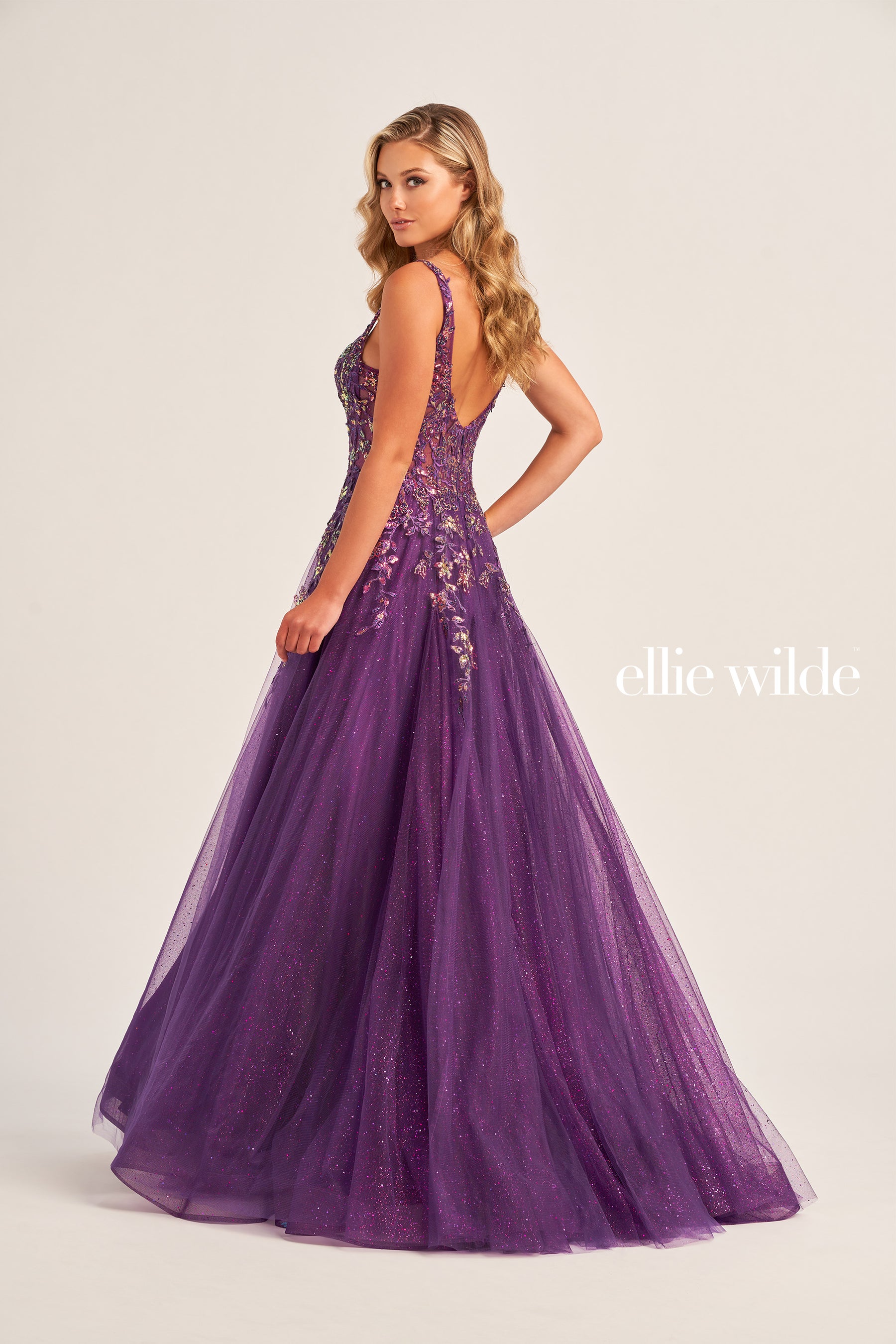 Iridescent Sequin Glitter Tulle Ballgown