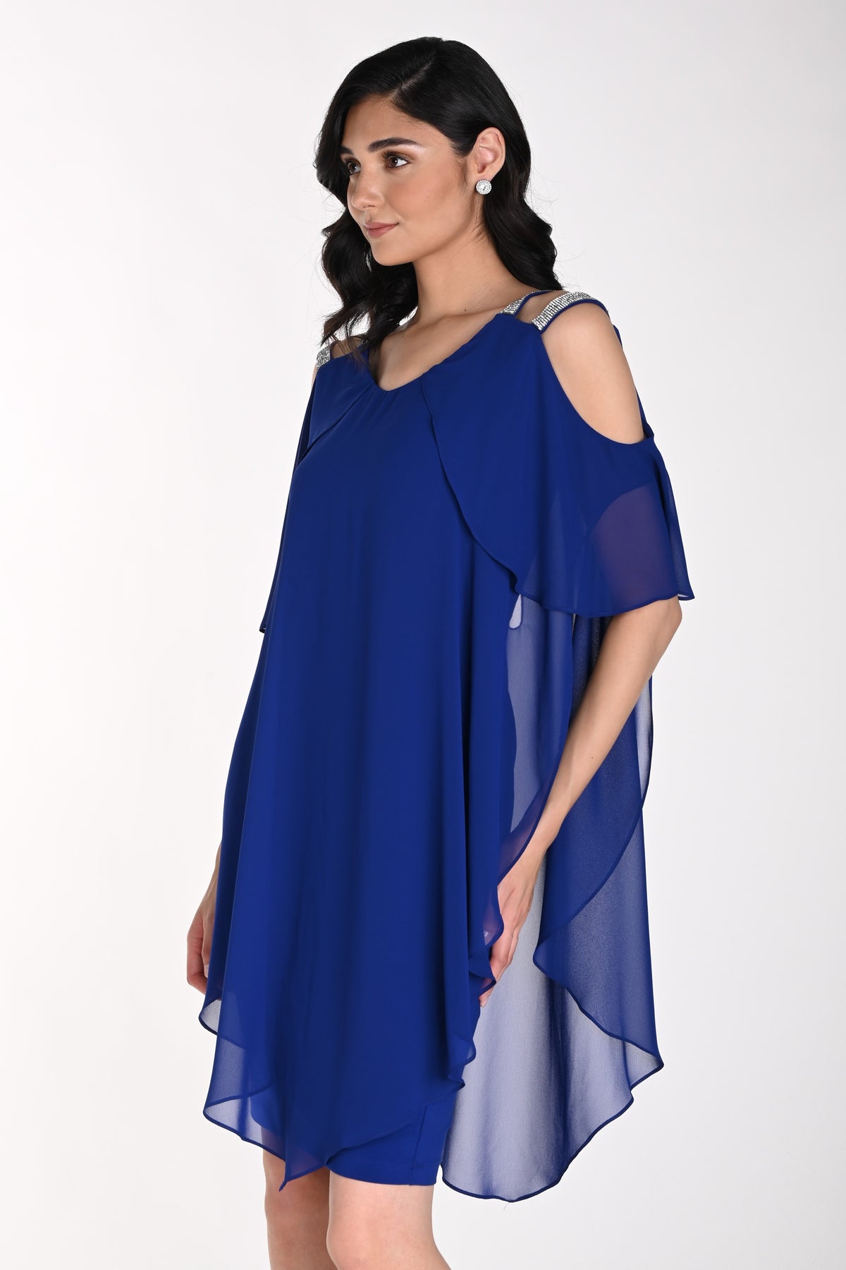 Jewelled Shoulder Overlay Dress