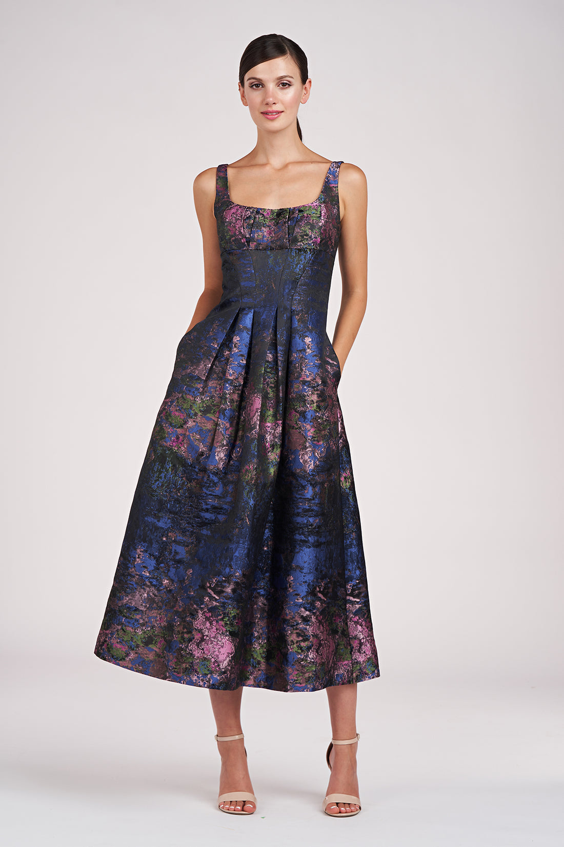 Purple tea length dress hotsell