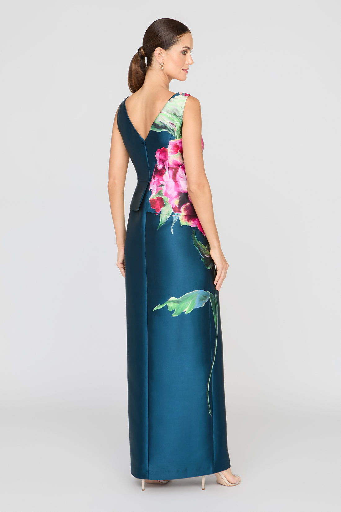 Luciana Blue Opal Column Gown