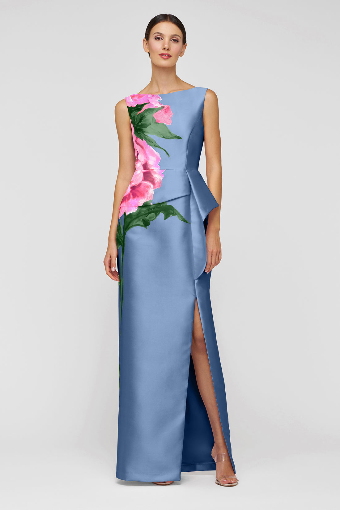 Luciana Pearl Blue Multi Column Gown