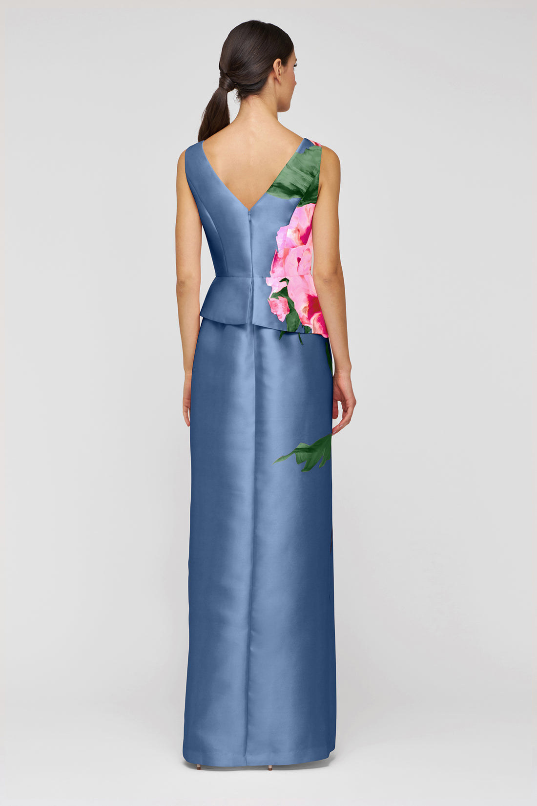 Luciana Pearl Blue Multi Column Gown