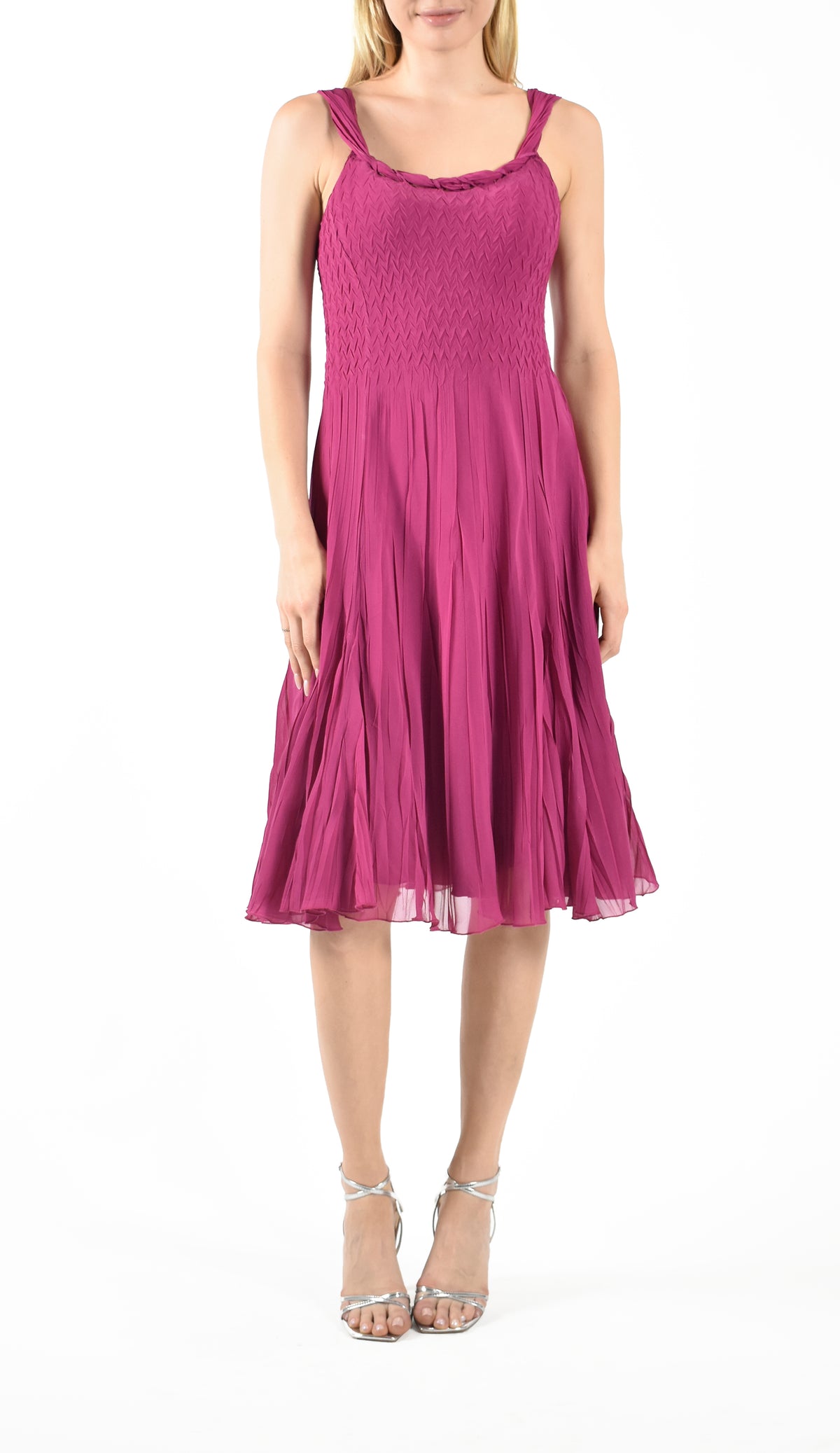 Magenta Chiffon Scarf Dress