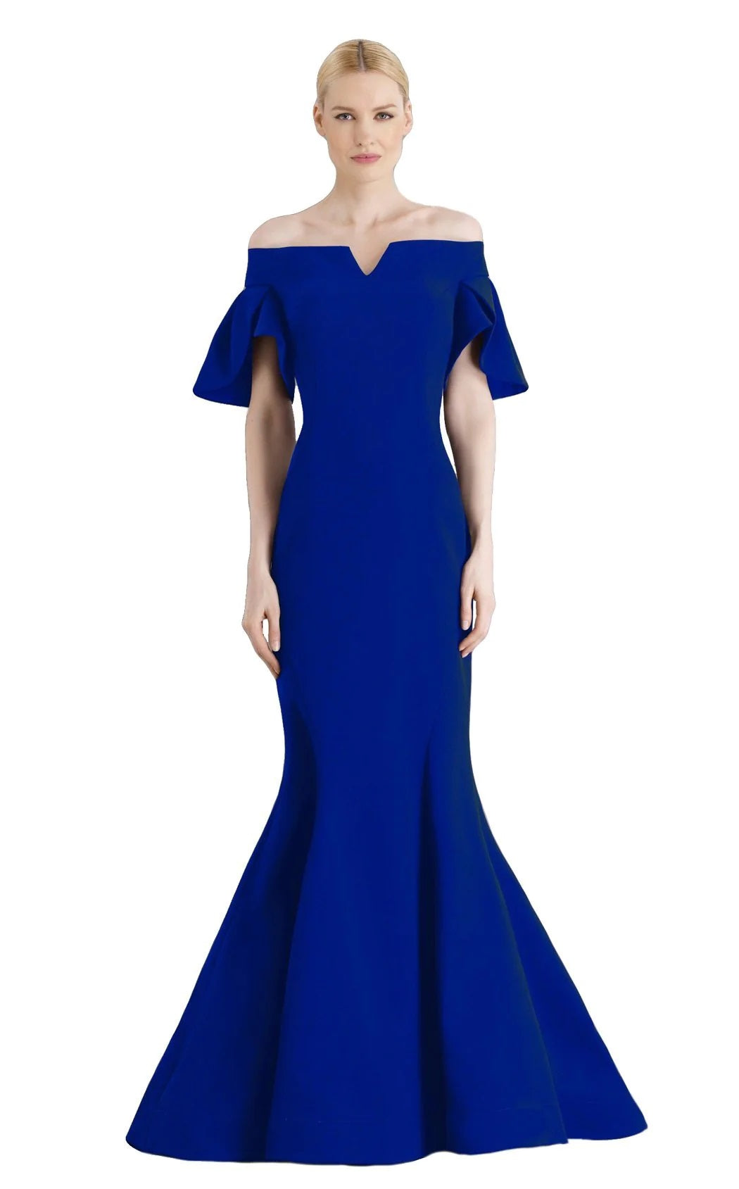 Off Shoulder Tulip Sleeve Trumpet Gown