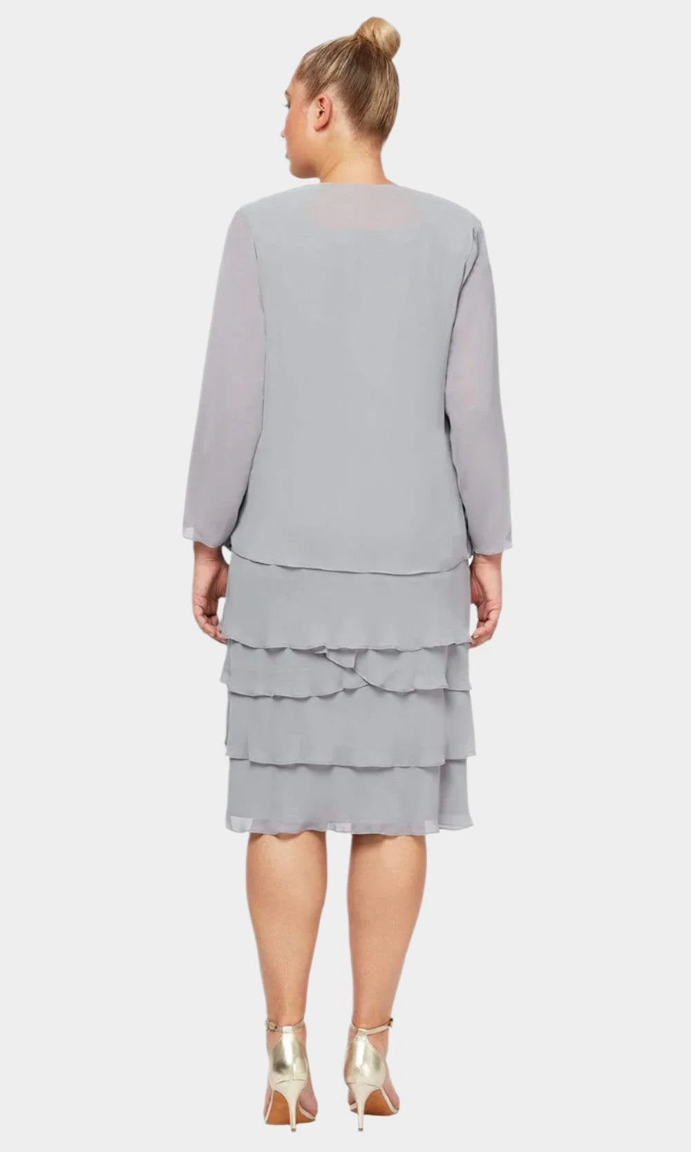 Curvy Tiered Dress with Beaded Jacket