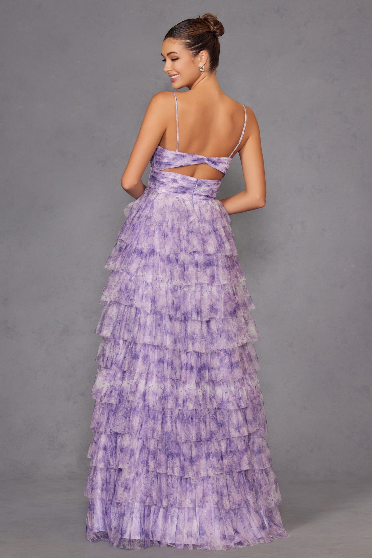 Romantic Layered Tulle Gown with Twisted Pleat Bodice