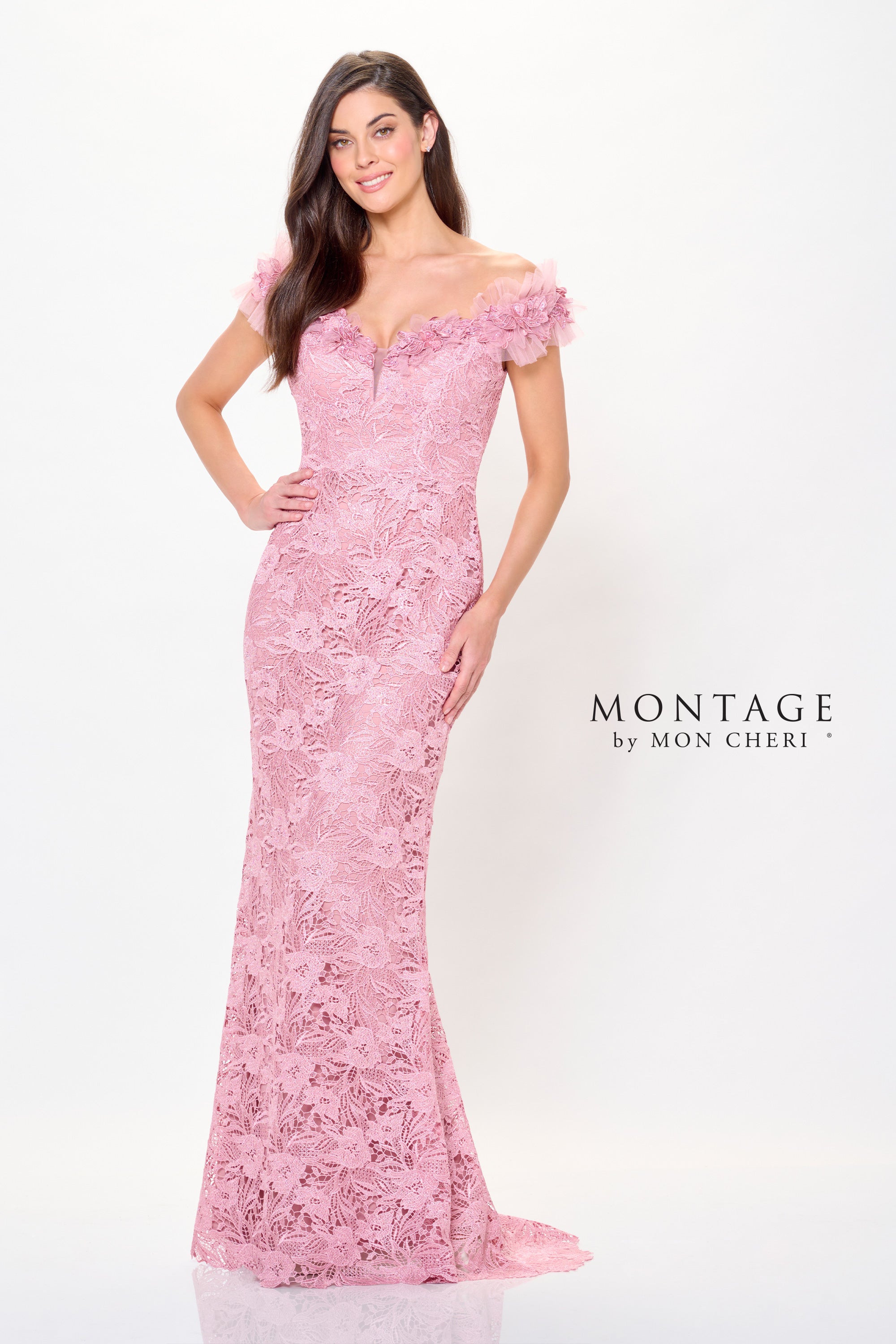 Sleeveless Lace Shutter Gown