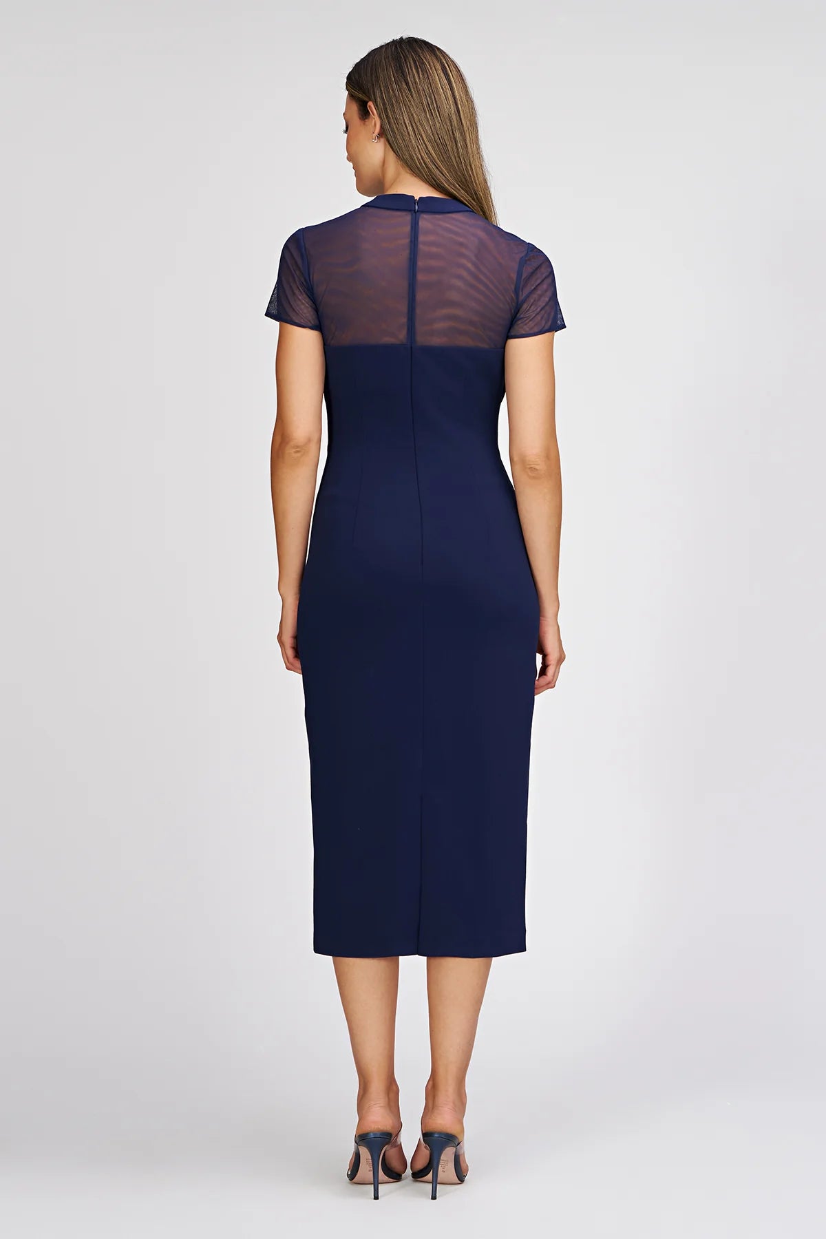 Navy Roselle Bow Cocktail Dress