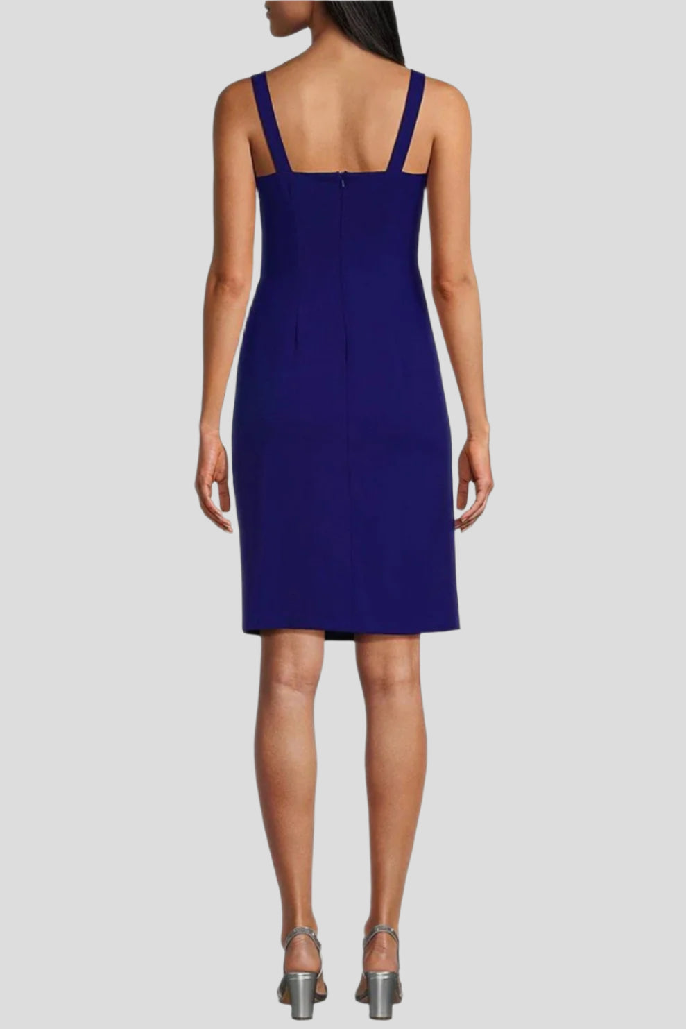 Rosette Square Neck Ruched Dress With Jacket