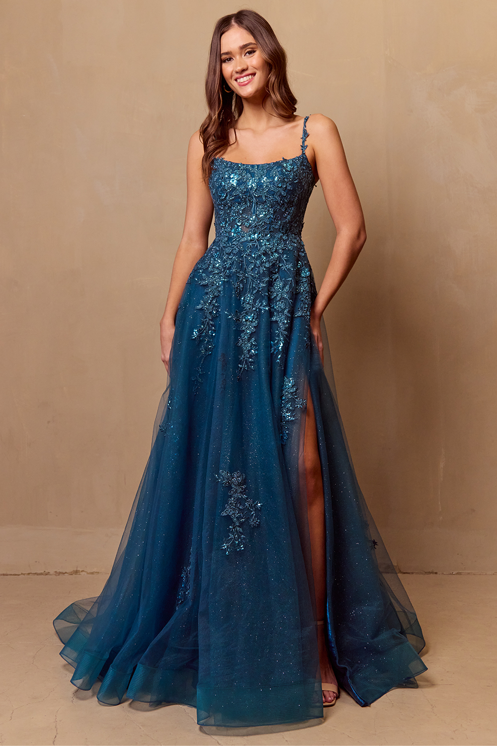 Sequin Embroidered Tulle Ball Gown