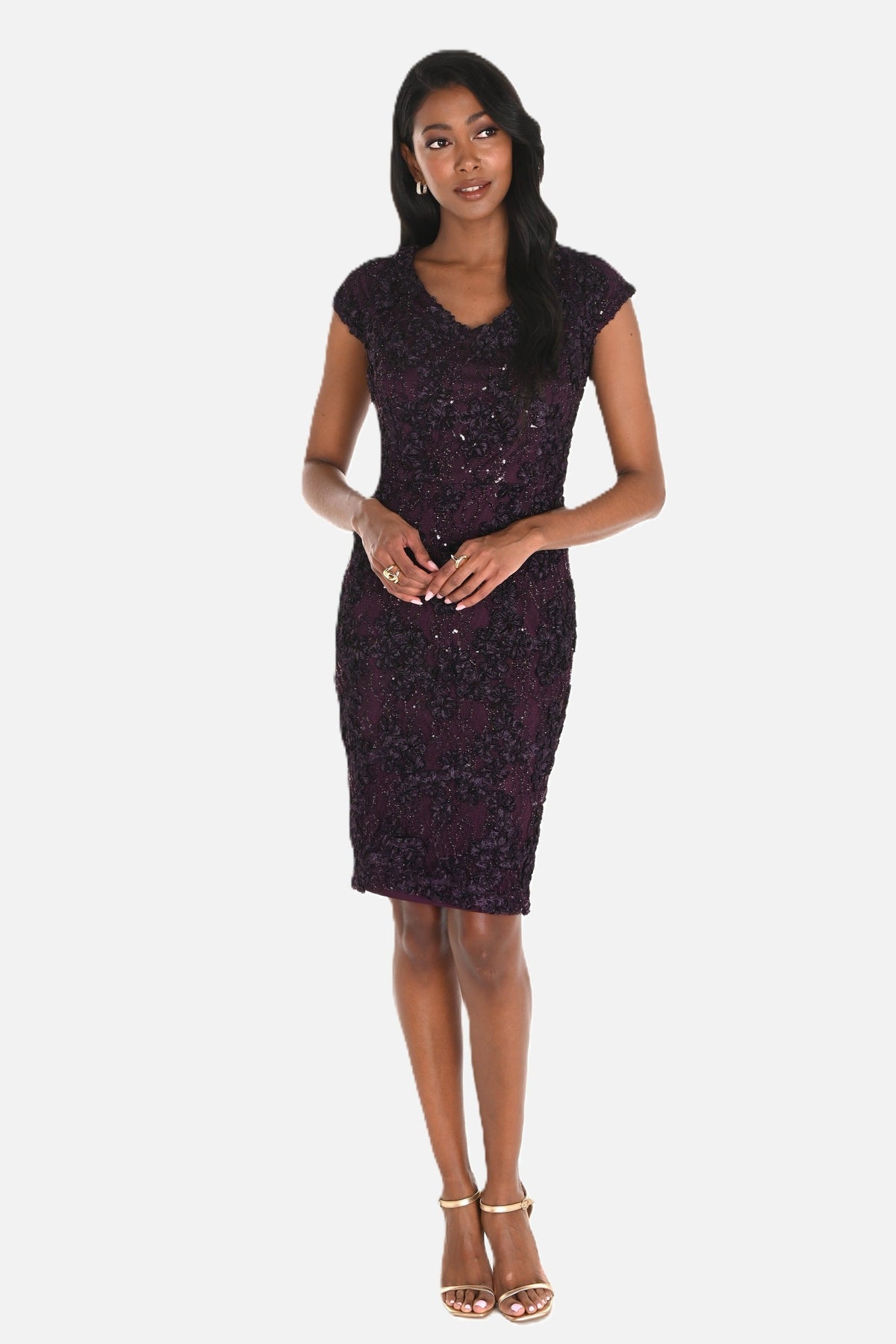 Shimmer Soutache and Lace Dress