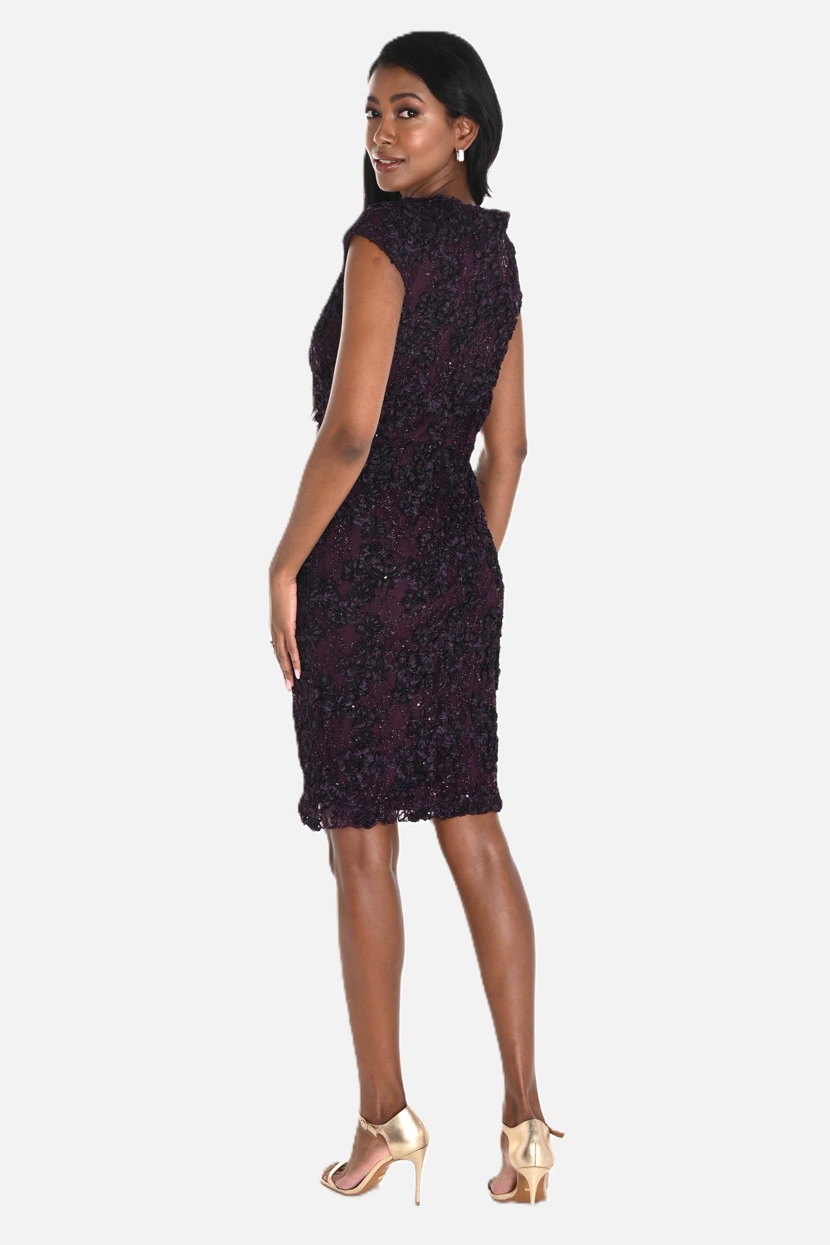 Shimmer Soutache and Lace Dress