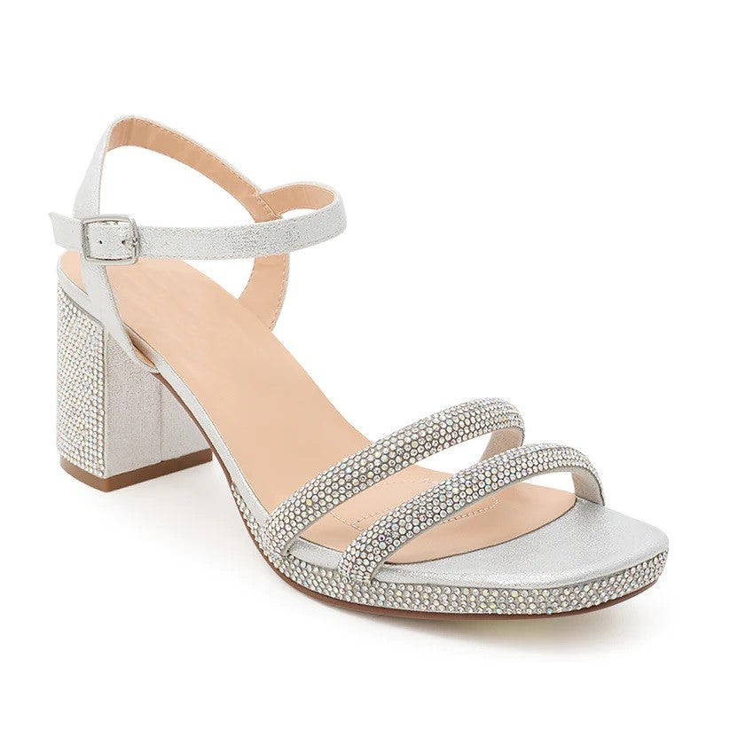 Silver Nelly-6 Jewelled Formal Shoe