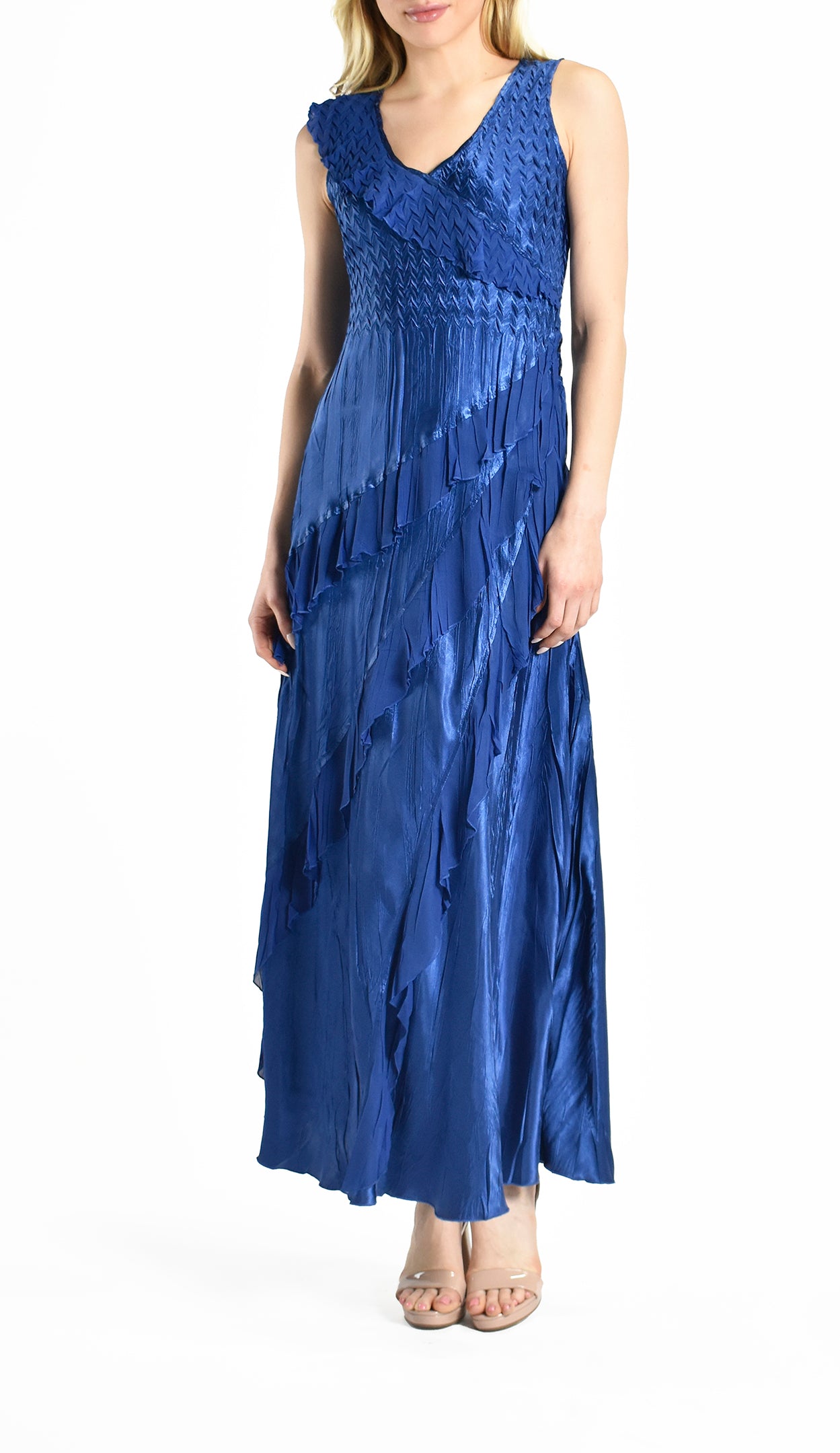 cathy maxi dress Sleeveless V-Neck Ruffled Maxi Dress