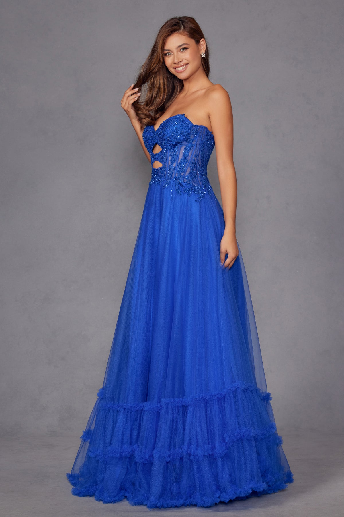 Statement Sweetheart Tulle Ball Gown With Cut Outs