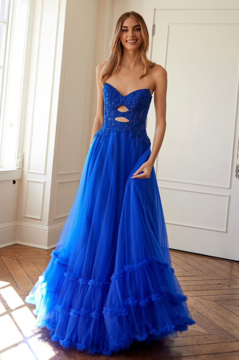 Statement Sweetheart Tulle Ball Gown With Cut Outs