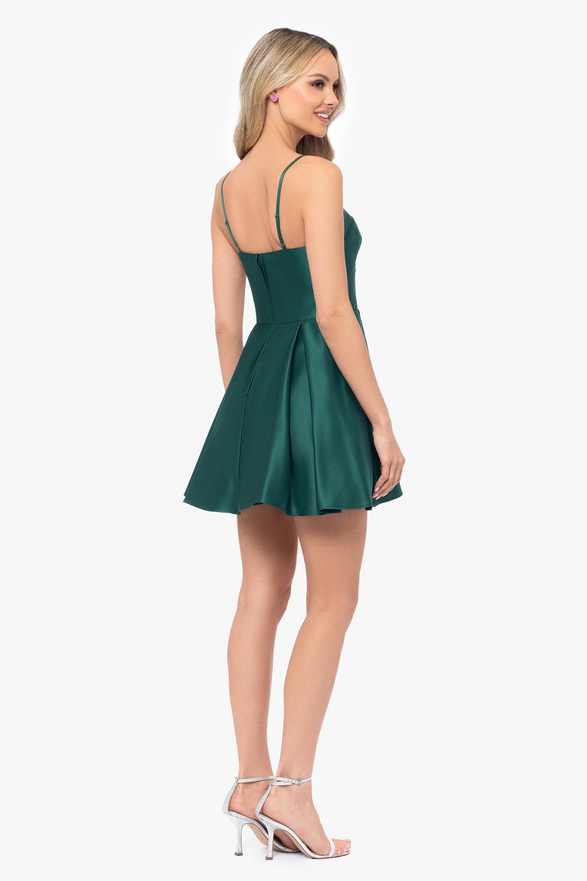 Sweetheart Neckline Short Satin Dress