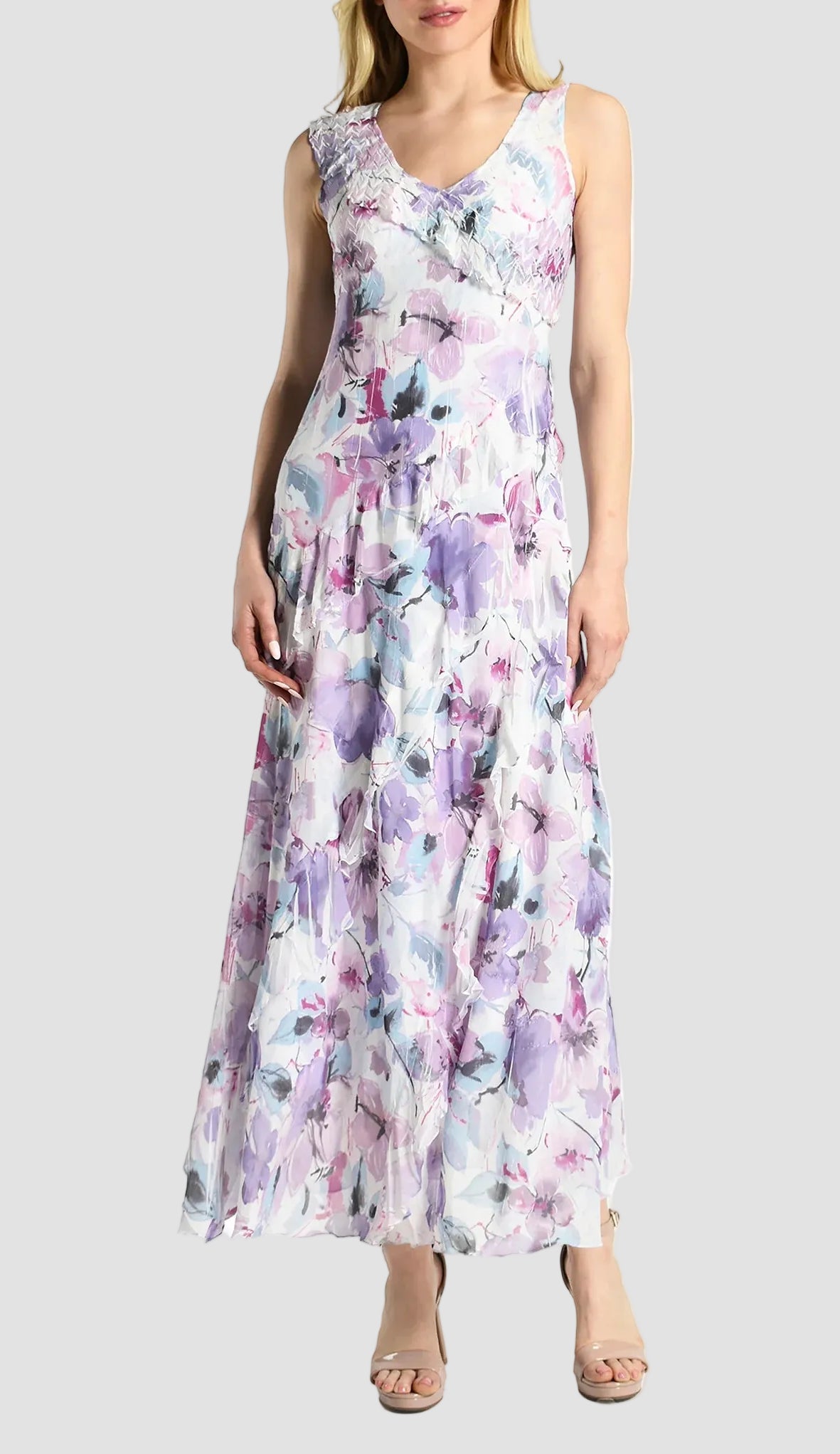 Violetta Print Ruffled Maxi Dress