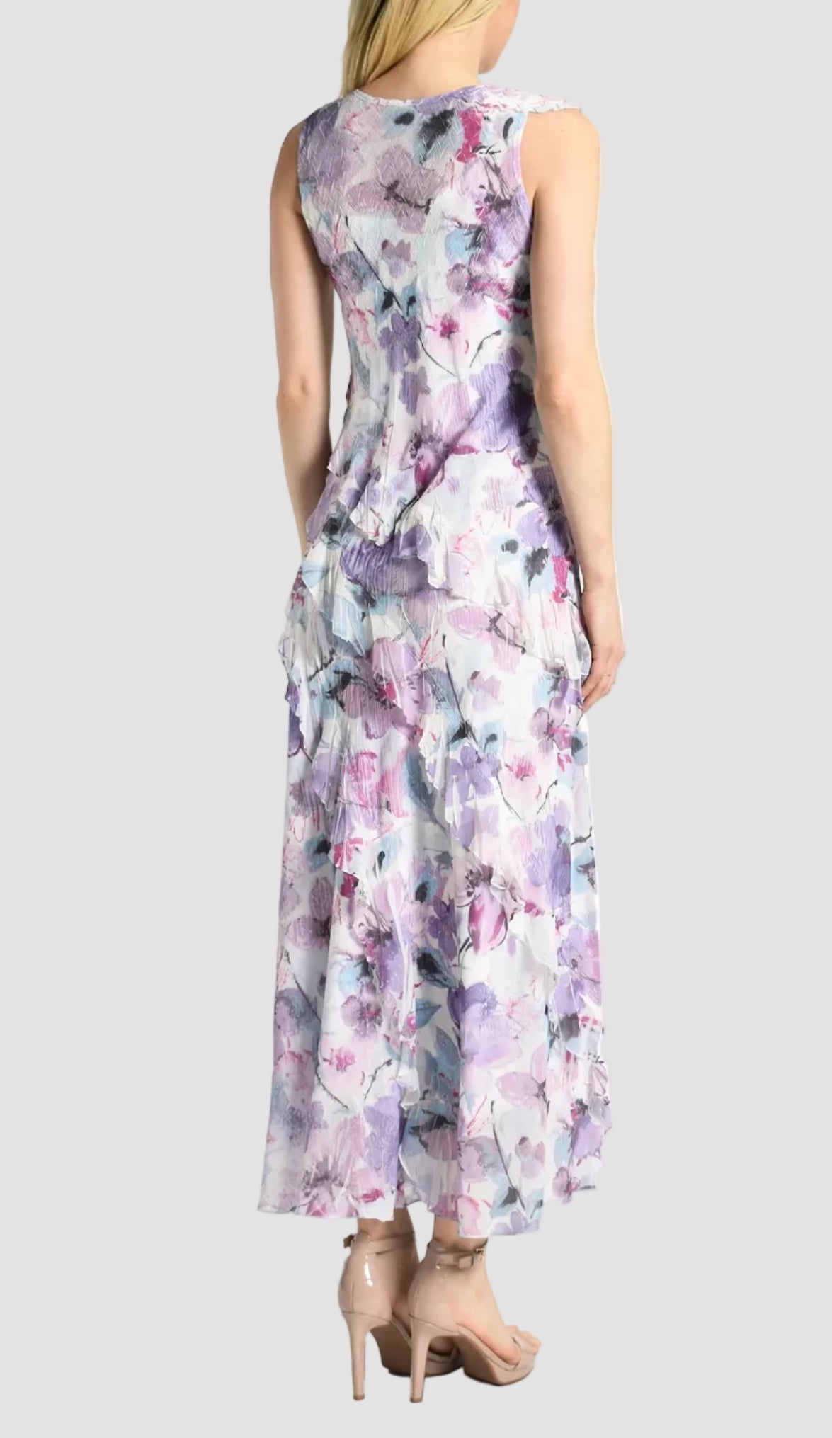 Violetta Print Ruffled Maxi Dress