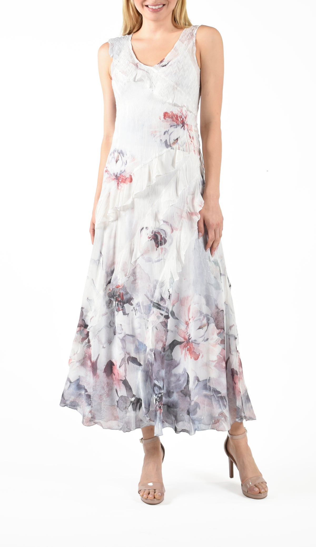 Watercolour Border Print Dress